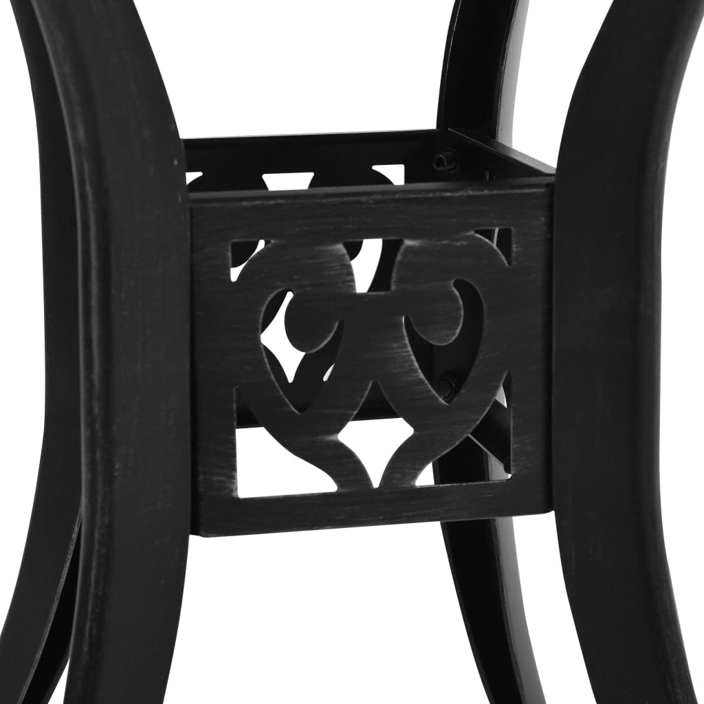 Black Cast Aluminum Outdoor Dining Table 30.7