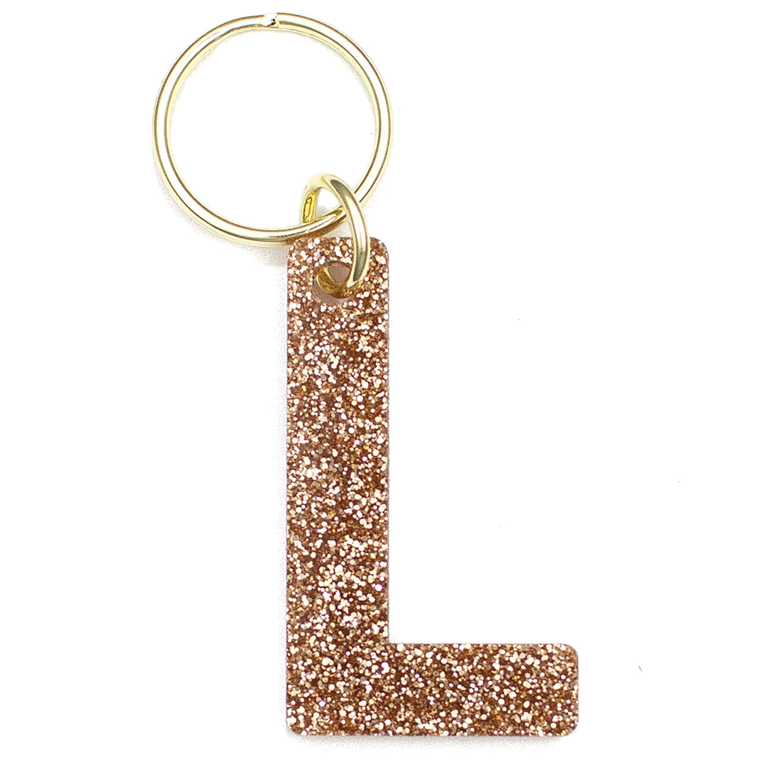 Custom Glitter Letter Keychain - Personalized Initial Keyring for Women, Men, Teens - Great for Backpacks, Purses, Gifts & Party Favors