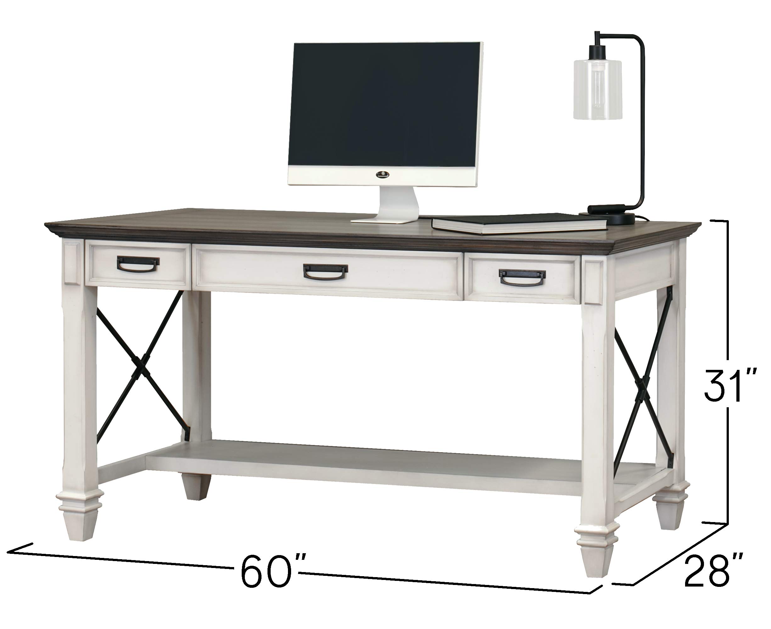 Martin Furniture Writing Table - White Modern Home Office Desk for Study, Work & Writing | Compact Computer Desk for Small Spaces & Apartments