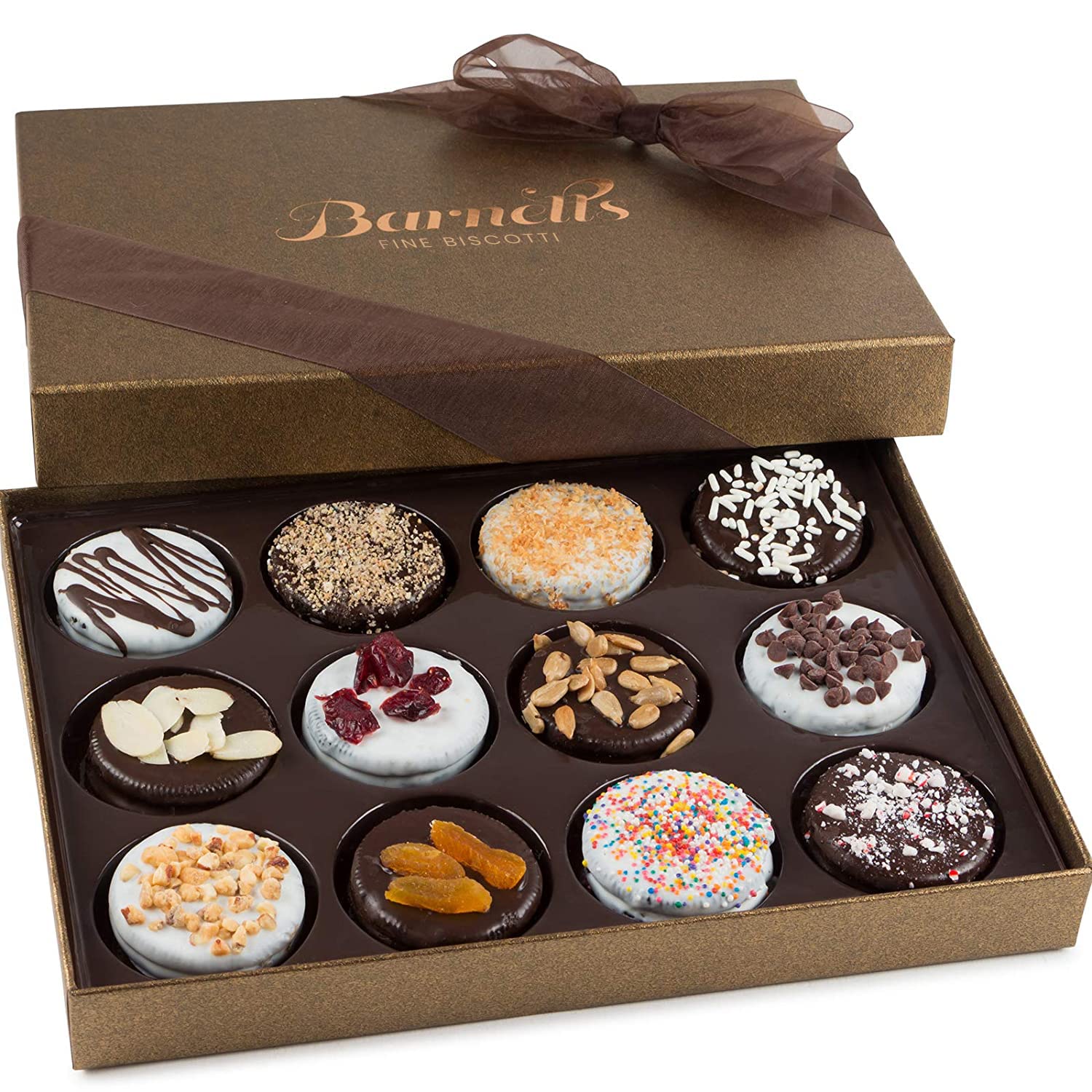 Barnetts Easter 12-Piece Chocolate Cookies Gift Basket - Gourmet Chocolate Covered Candy Gift Box for Men & Women - Perfect for Food Delivery, Spring Candy Treats, Holiday Hampers & Party Favors - Ideal for Easter Celebrations, Office Gifts & Birthday Surprises