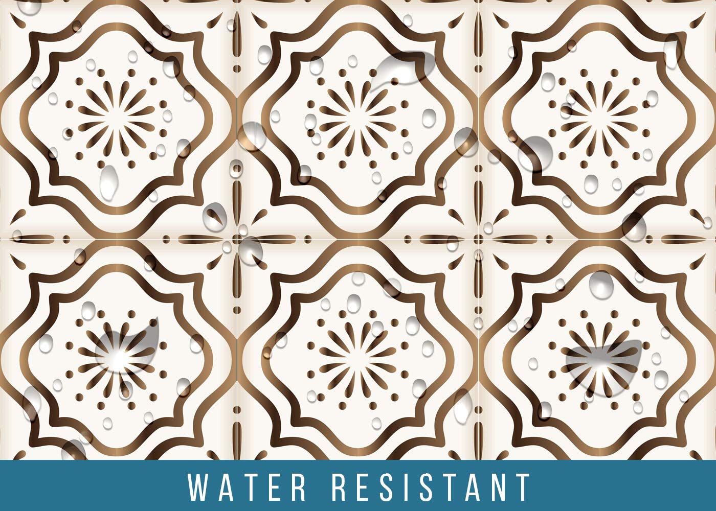 Mi Alma Collection Fireplace Tile Stickers 24 PCS Set - Peel and Stick Backsplash Tile Decals for Bathroom, Kitchen, Fireplace - Self-Adhesive Wall Tiles in Golden Brown (4x4 Inch) - Perfect for Home Renovation, DIY Projects & Rental Apartment Upgrades