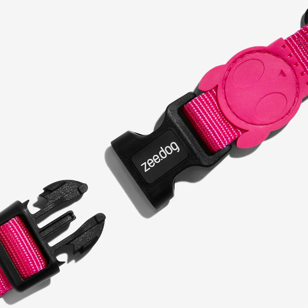 Zee.Dog Pink LED Dog Harness with Reflective Strips - Adjustable H Harness for Small, Medium & Large Dogs | Night Walking, Jogging & Outdoor Safety