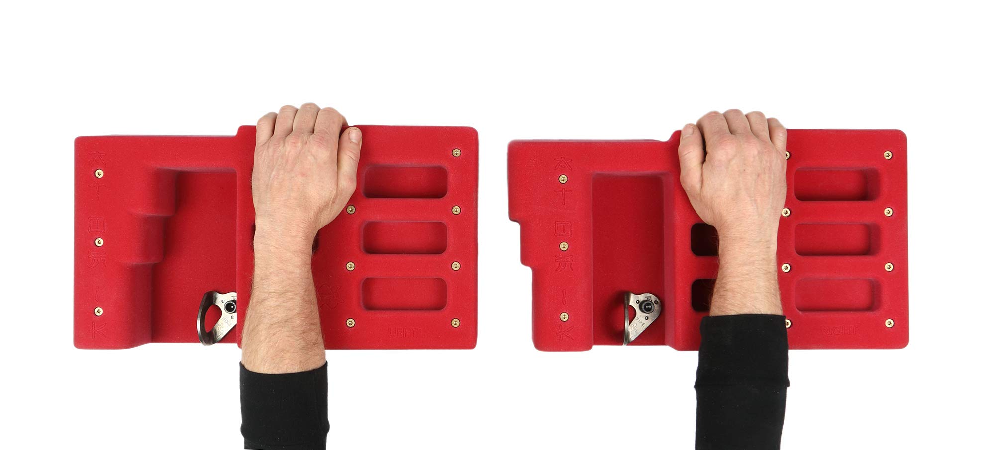 Atomik Red 2-Piece Rock Climbing Hangboard Set with 3 Rows for Grip & Strength Training - Perfect for Home Gym & Climbing Enthusiasts