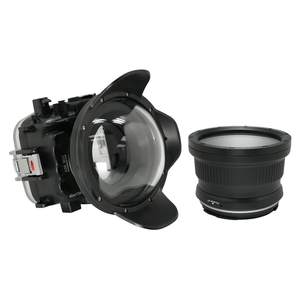Canon EOS M50 / M50 II / EOS Kiss M Underwater Camera Housing with 15-45mm & 11-22mm Flat Port + 6