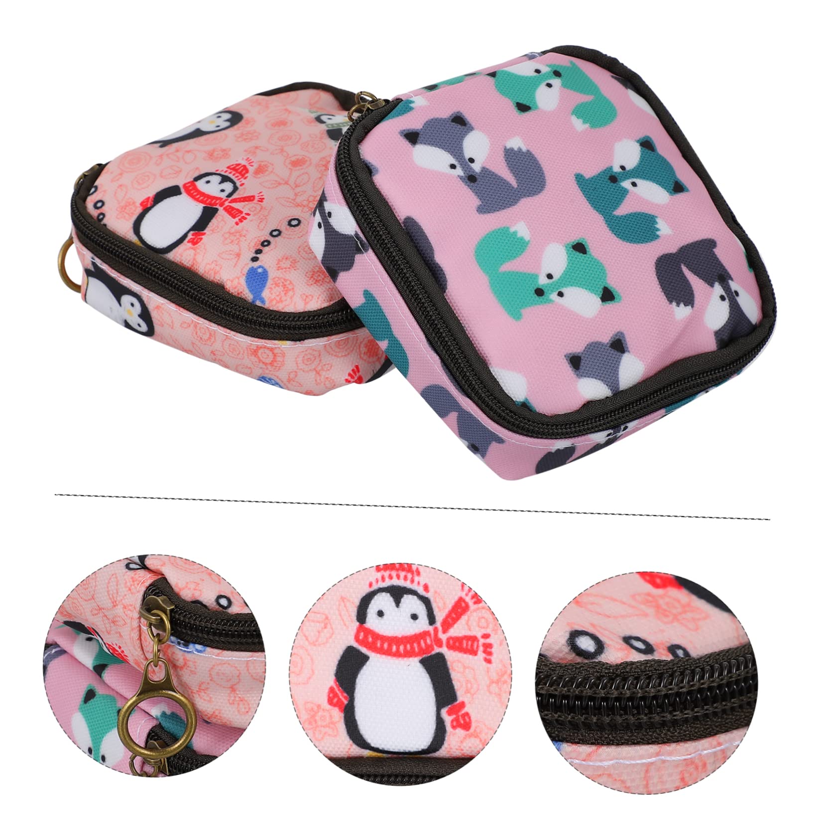 Healeved 2-Pack Zippered Sanitary Towel Storage Bags - Waterproof Toiletry Organizer & Coin Pouch for Travel, Gym, and Period Care Essentials