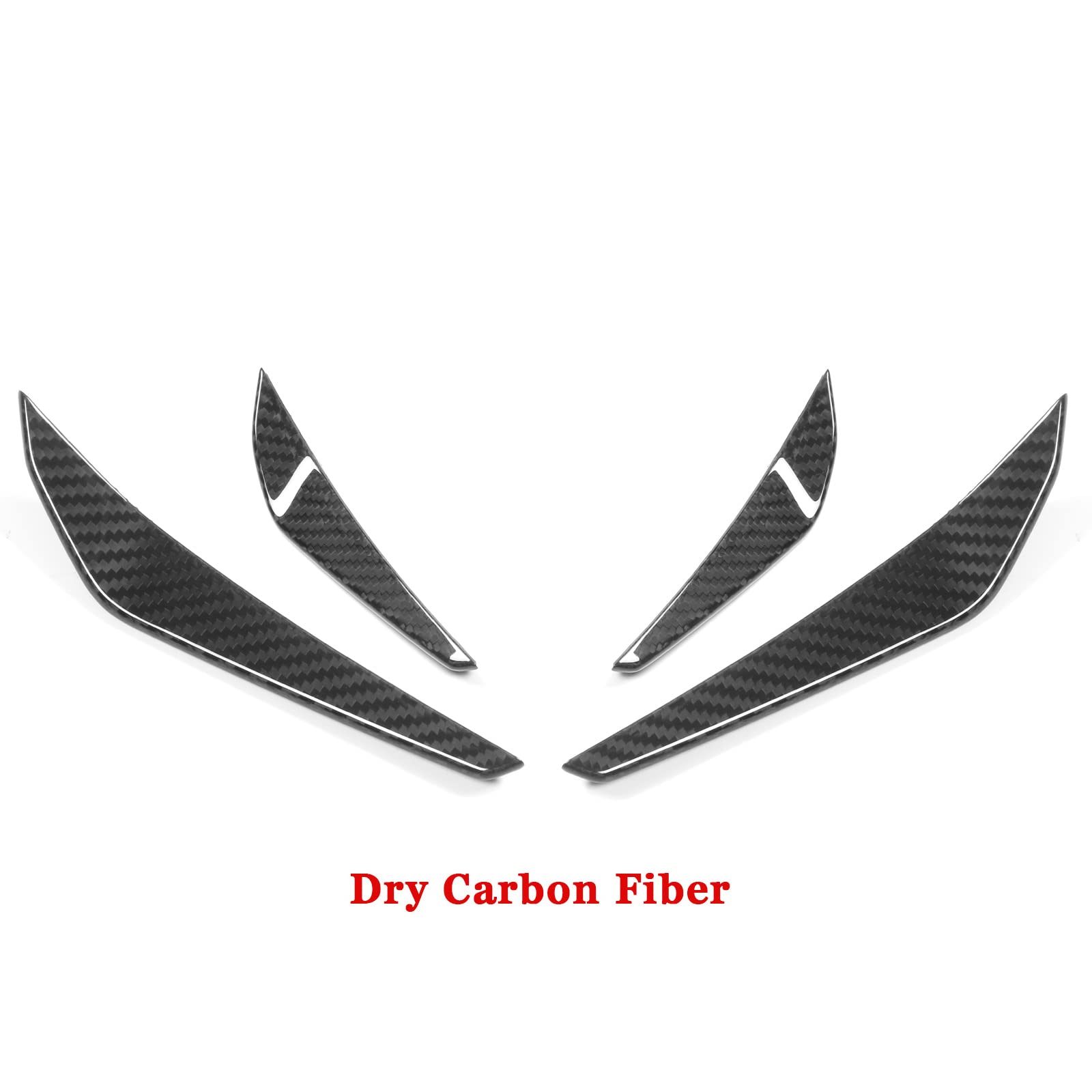 IKON MOTORSPORTS Dry Carbon Fiber Front Bumper Canards for 2021-2023 BMW G80 M3 G82 G83 M4 - 4PCS MP Style Splitter Fins Spoiler - Enhance Aerodynamics & Sporty Look for Track or Street Driving