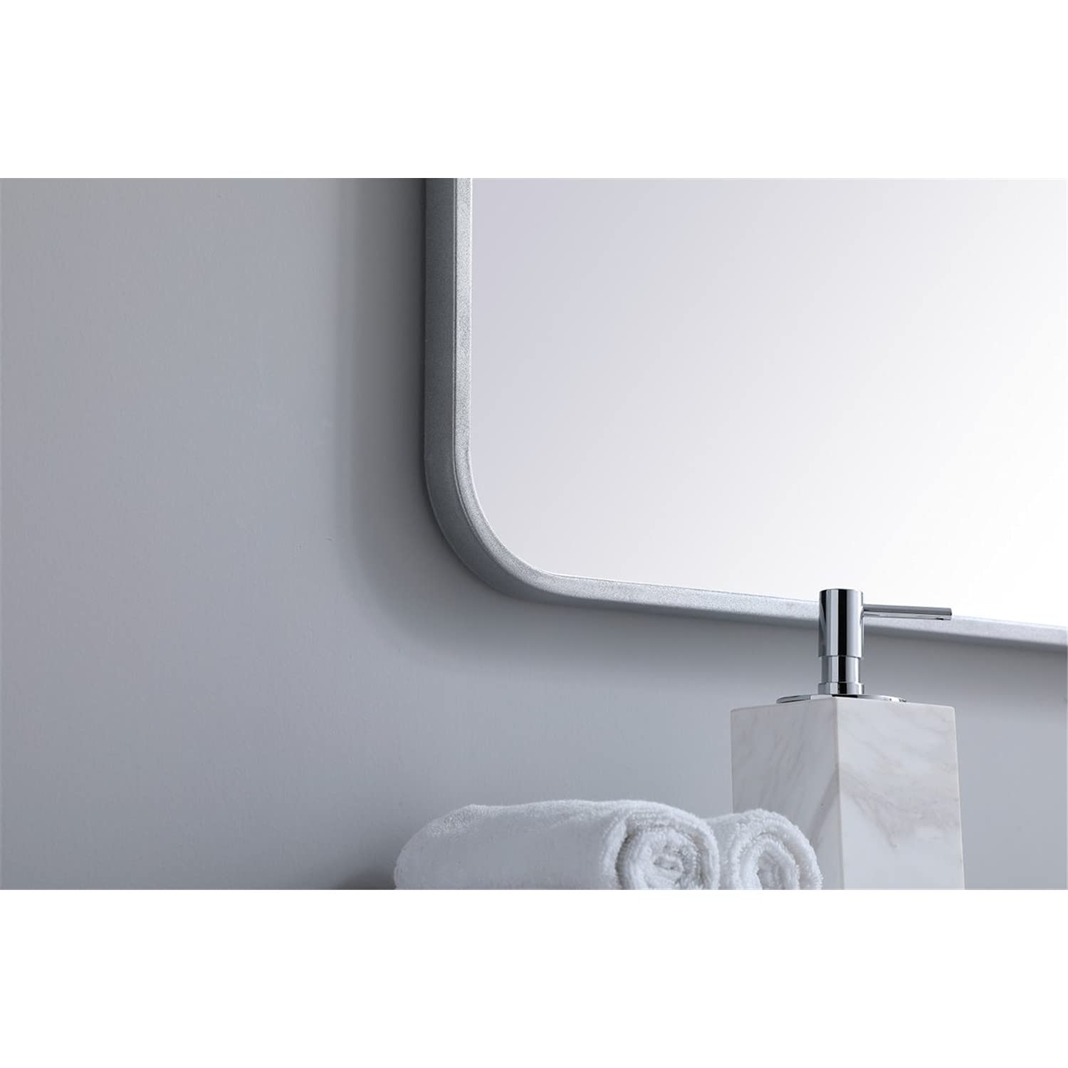 Elegant Silver Metal Mirror 24x36 for Home Decor