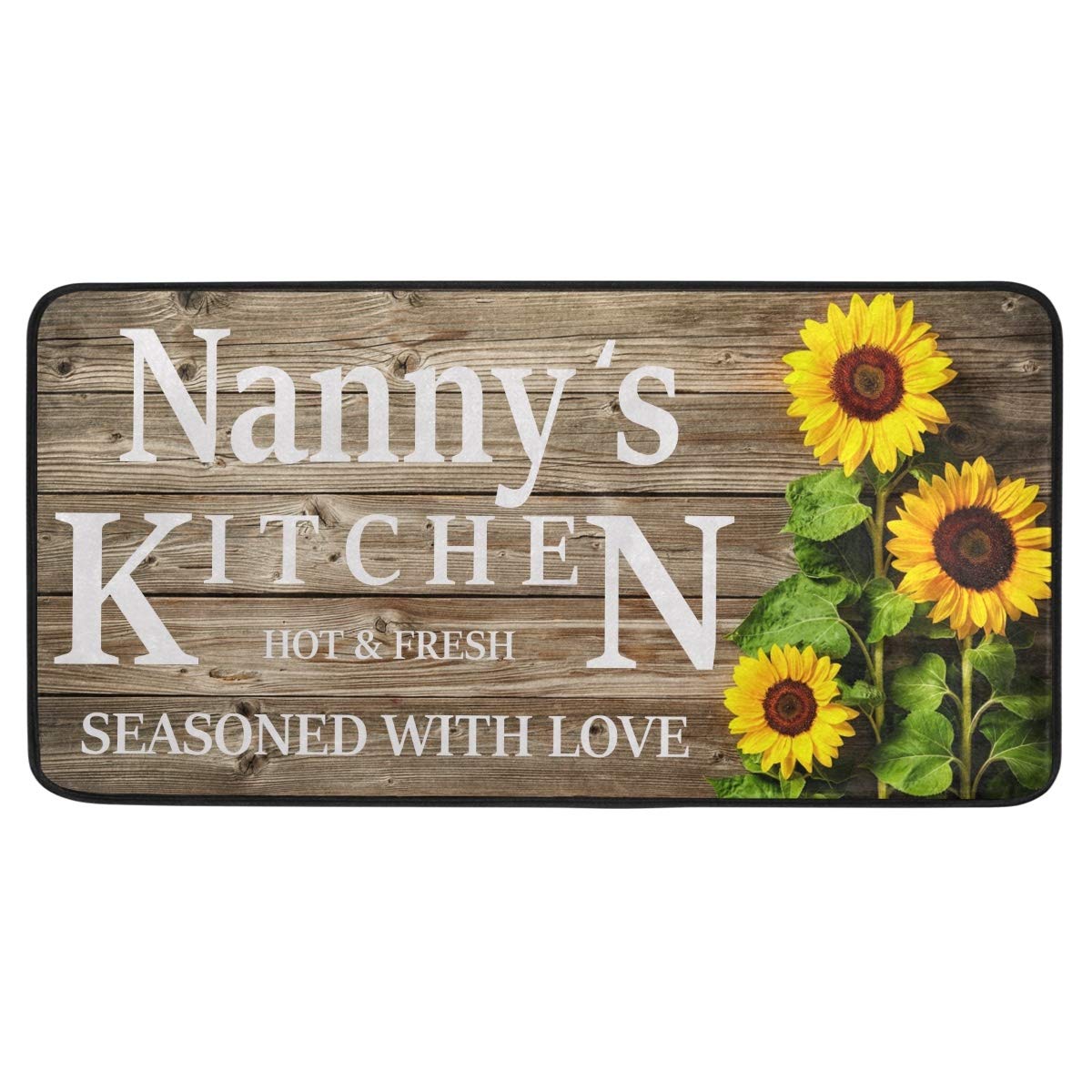 Emelivor Washable Sunflower Kitchen Rug – Non-Slip Anti-Fatigue Floor Mat for Comfortable Standing, Perfect Gift for Grandma & Home Cooks – Ideal for Kitchens, Pantries & Laundry Rooms