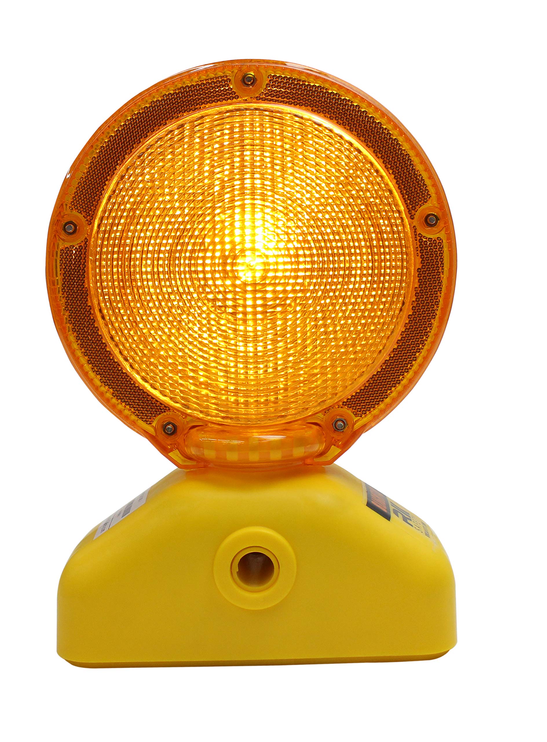 RK Safety BLIGHT4D Barricade Light - D-Cell Battery Powered with Photocell Sensor, 3-Way Switch, Yellow Case & Red Lens (12-Pack) - Ideal for Construction Zones, Road Work, Emergency Situations & Hazardous Area Warning