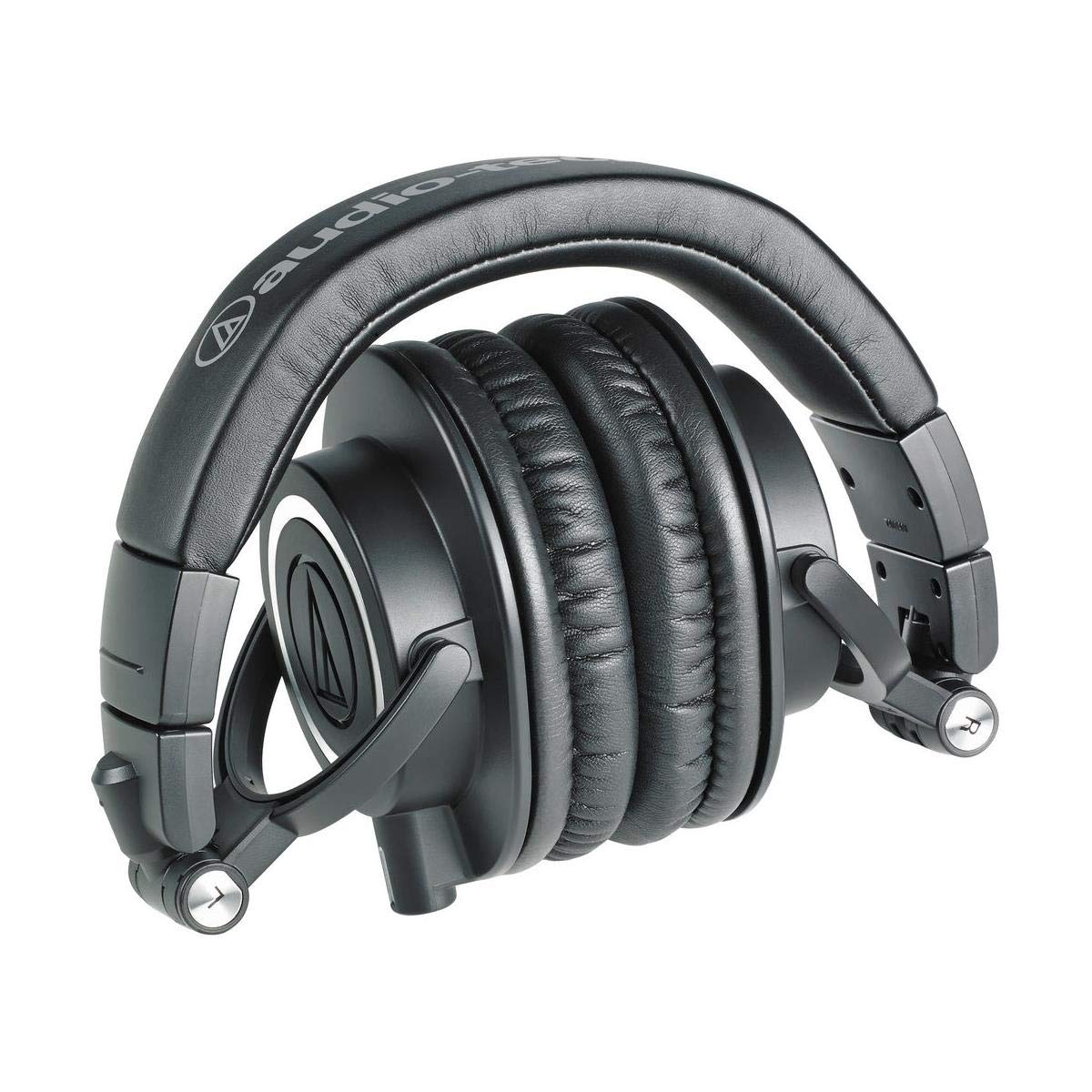 Audio-Technica ATH-M50x Professional Studio Monitor Headphones - Black with Genuine Sheepskin Leather Earpads - Perfect for Music Production, DJing & Audio Mixing
