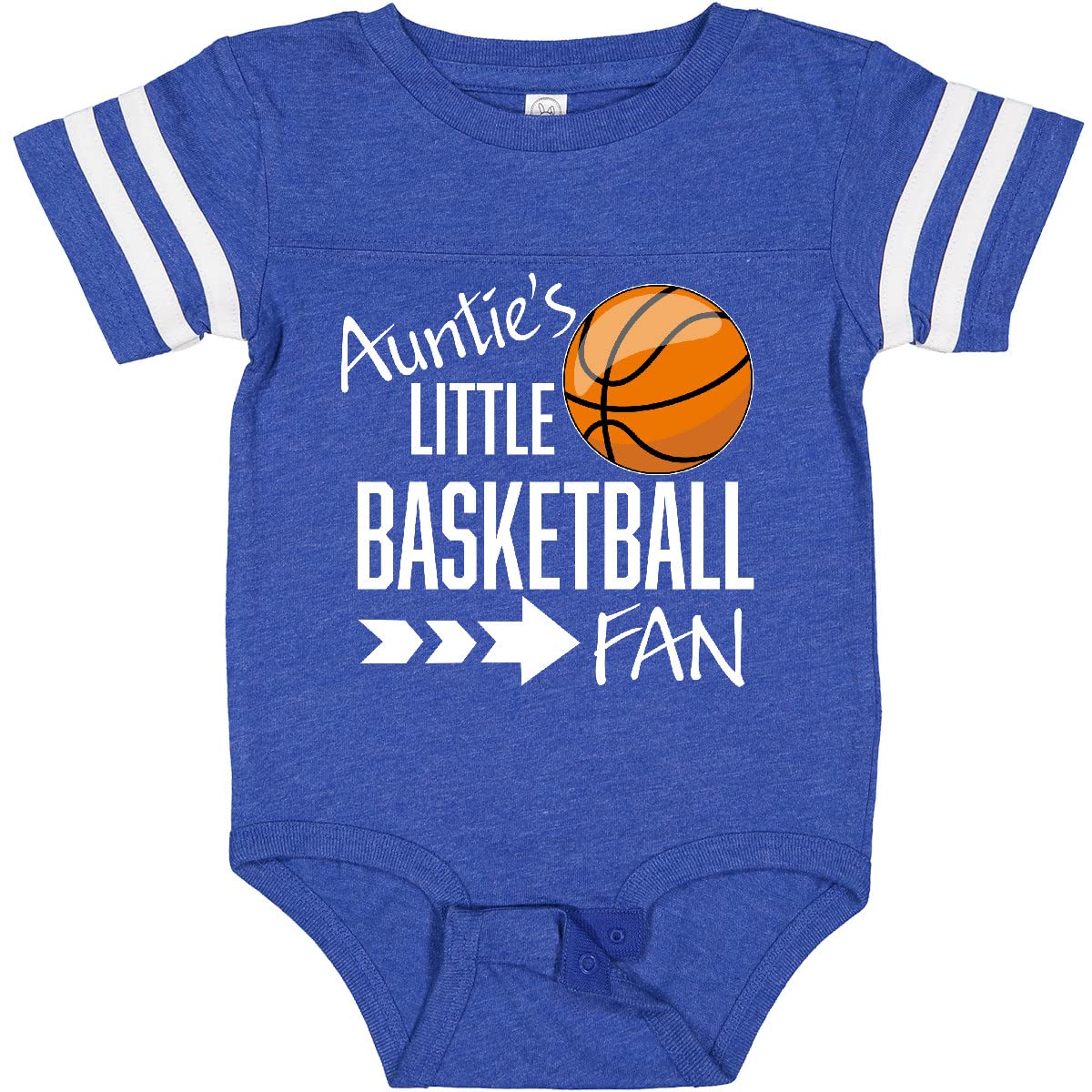 Inktastic Auntie's Little Basketball Fan Baby Bodysuit - Cute Infant Basketball Outfit for Game Day, Sports Events & Family Photos