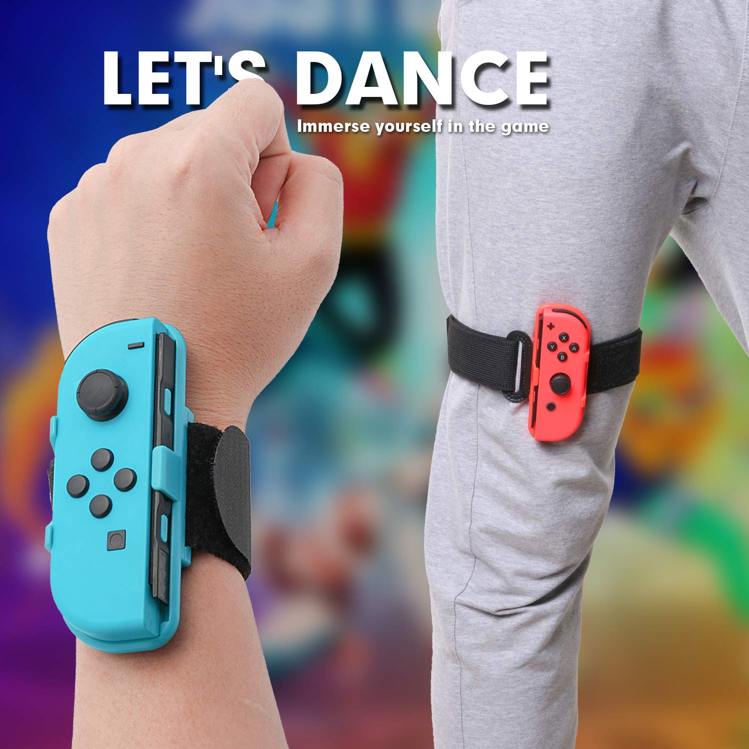 HEATFUN Leg Strap for Nintendo Switch Sports & Ring Fit Adventure - Includes 1 Leg Accessory & 1 Wrist Band - Perfect for Switch Dance Games, Fitness Training & Active Gaming