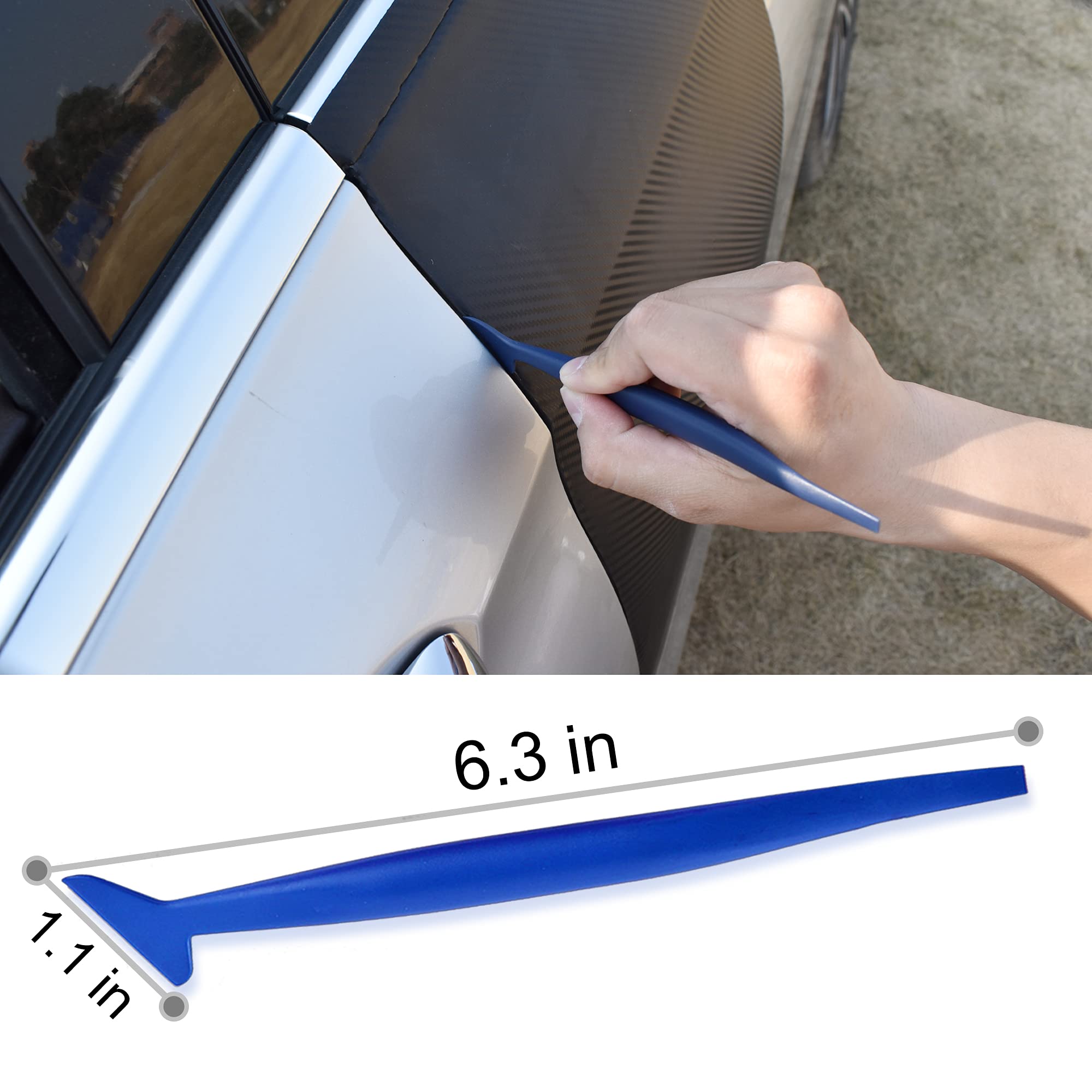 Zanch Knife-Less Vinyl Wrap Tool Kit - 16FT(5M) Safety Tape Cutter with Felt Squeegee for Car & Motorcycle Wrapping - Perfect for Professional Auto Detailing and DIY Vinyl Installation