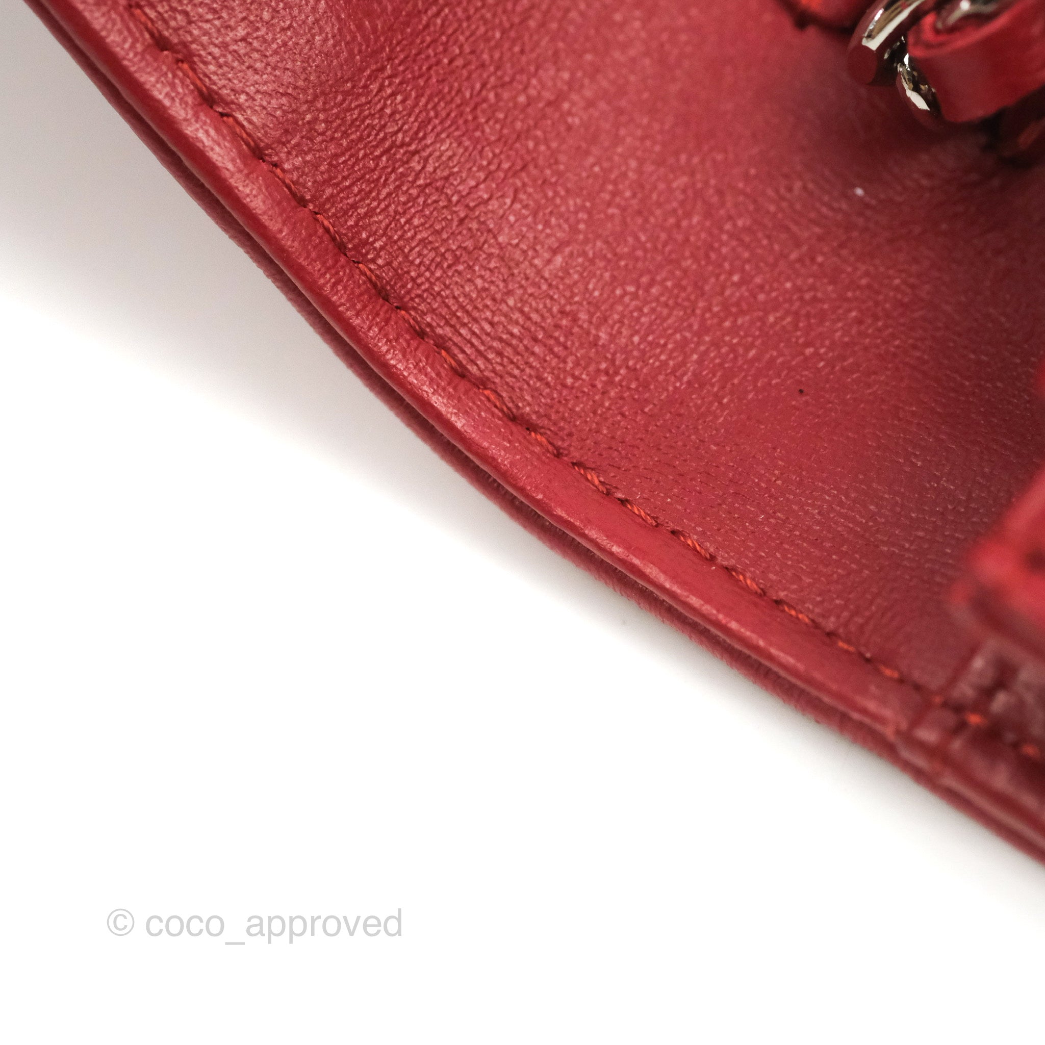 Chanel Camellia Embossed Wallet on Chain WOC in Red Lambskin with Silver Hardware - Luxury Crossbody Bag for Women, Perfect for Evening Events & Date Nights