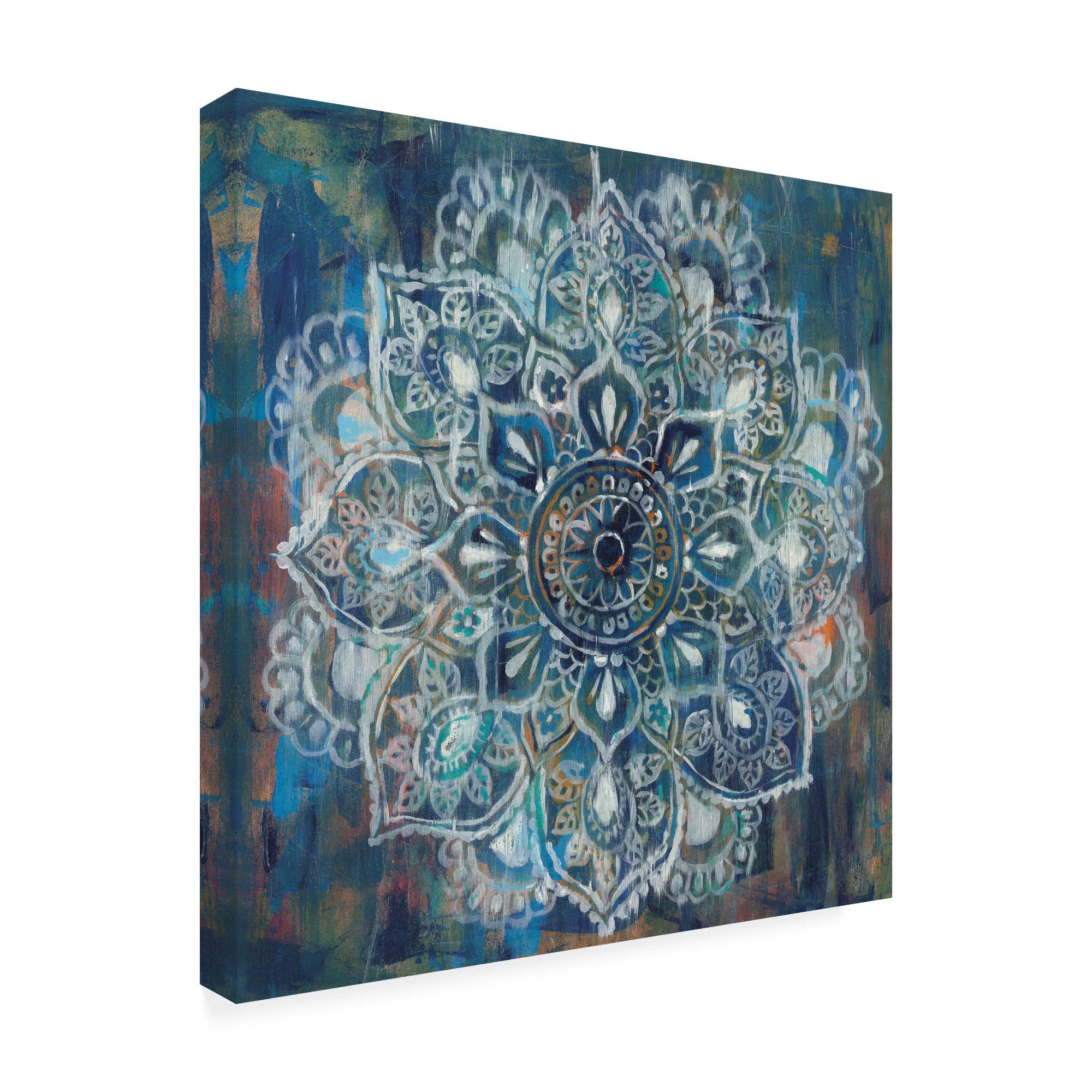 Danhui Nai Blue Mandala II - 18x18 Inch Premium Canvas Wall Art Print - Modern Home Decor for Living Room, Bedroom & Office