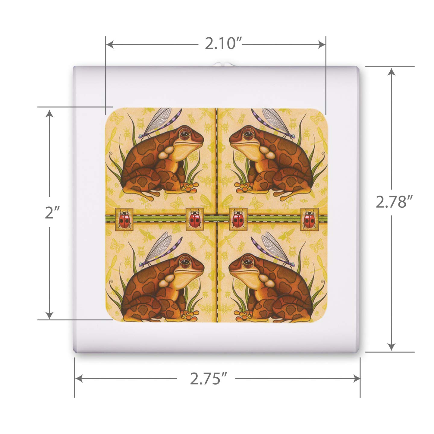 Dimmable LED Night Light with Auto Sensor - Adjustable Brightness Warm White Plug-in Nightlight for Bathroom, Hallway, Nursery & Bedrooms - Brown Frogs Design by Dan Morris - Perfect for Kids' Rooms, Safe Nighttime Navigation & Energy-Efficient Home Lighting