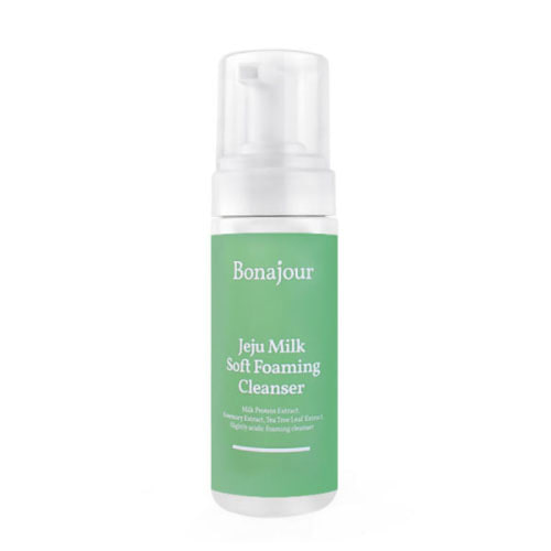 BONAJOUR Jeju Milk Soft Foaming Cleanser 150ml - Gentle Face Wash for Dry & Sensitive Skin - Hydrating & Moisturizing Daily Cleanser - Perfect for Morning & Night Skincare Routine