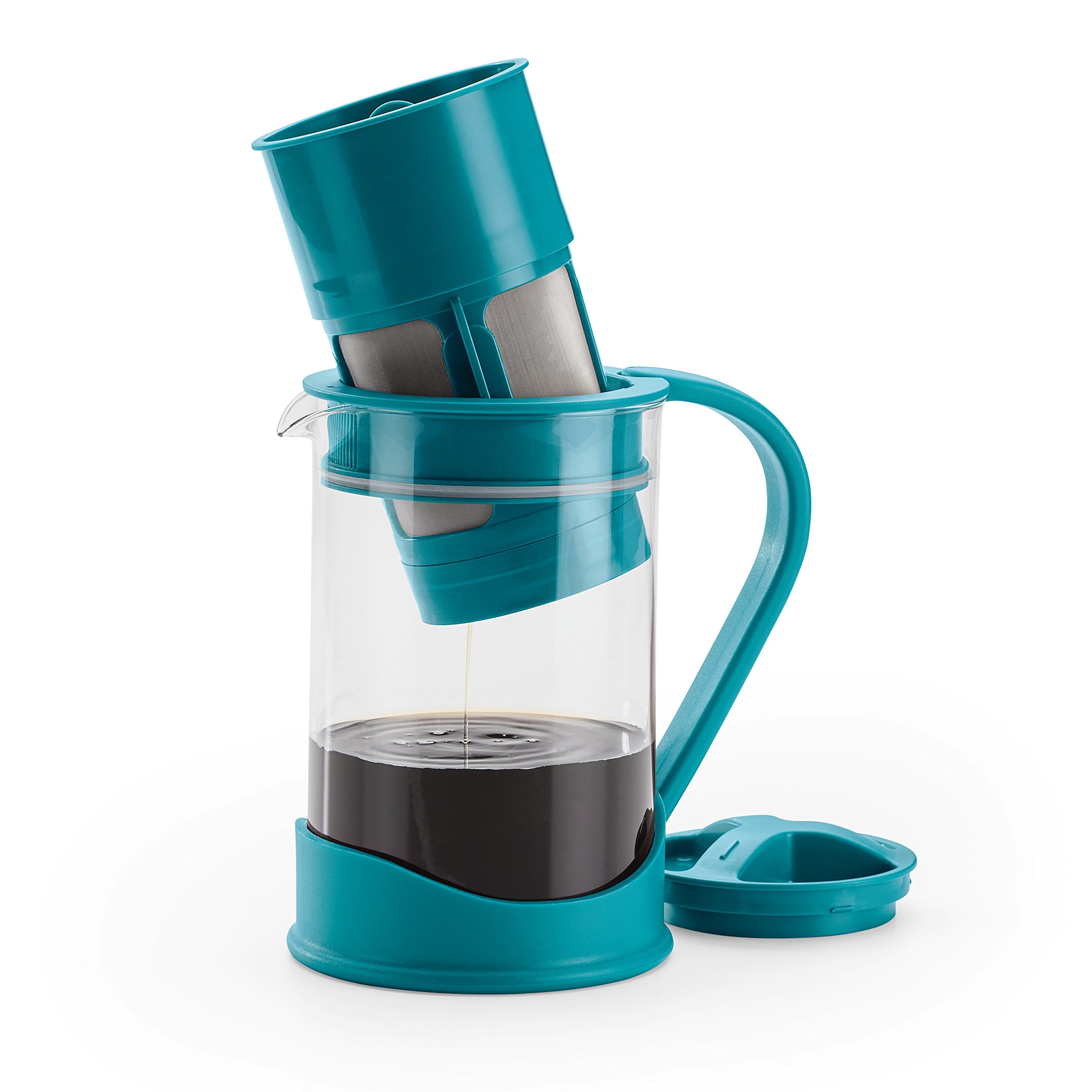 BonJour Cold Brew Coffee Maker with Glass Carafe - Iced Coffee Maker for Smooth & Rich Flavor - Perfect for Home, Office & Outdoor Use