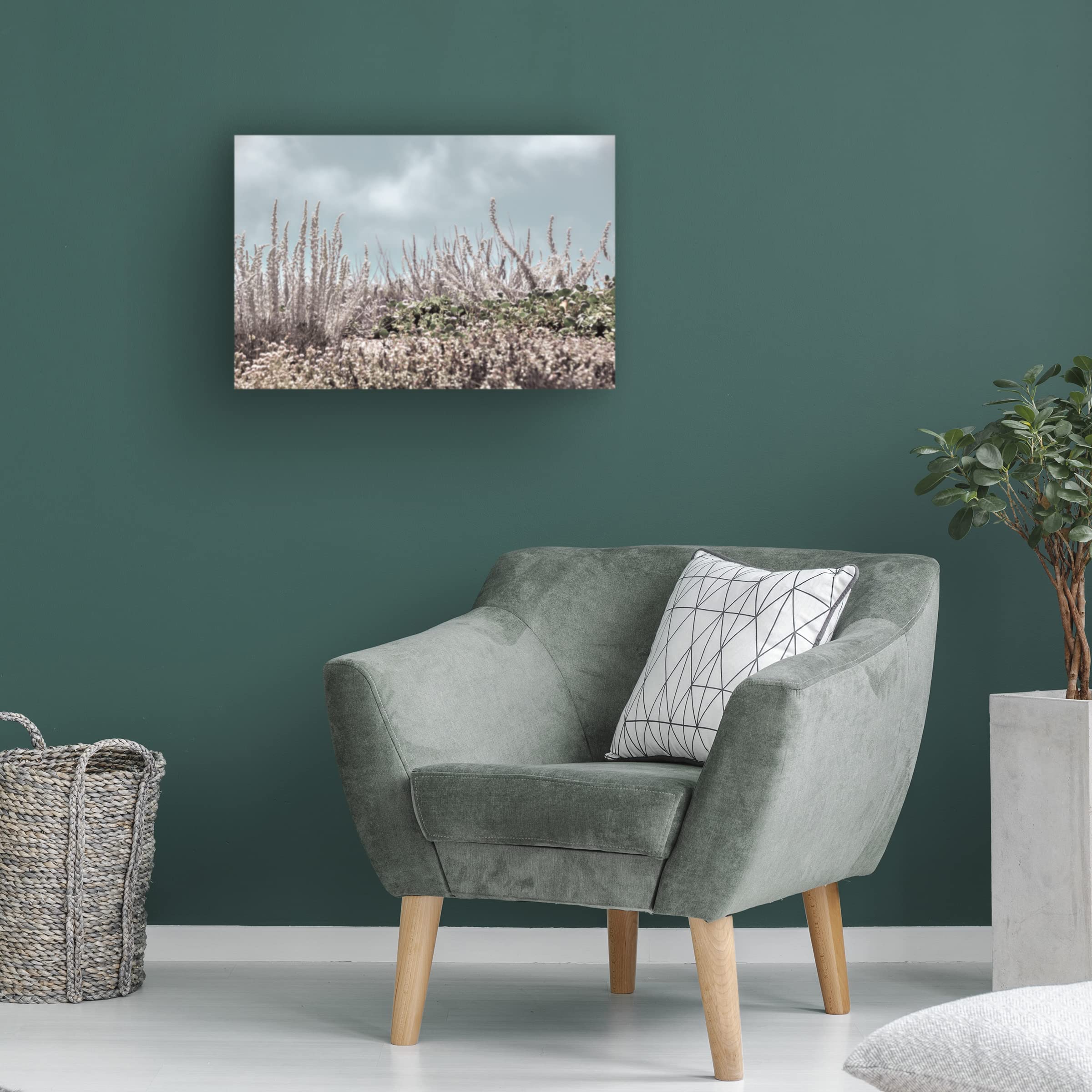 Blue Palomino 'Beach Sage In Silver' Canvas Wall Art Print - Coastal Home Decor for Living Room, Bedroom & Office