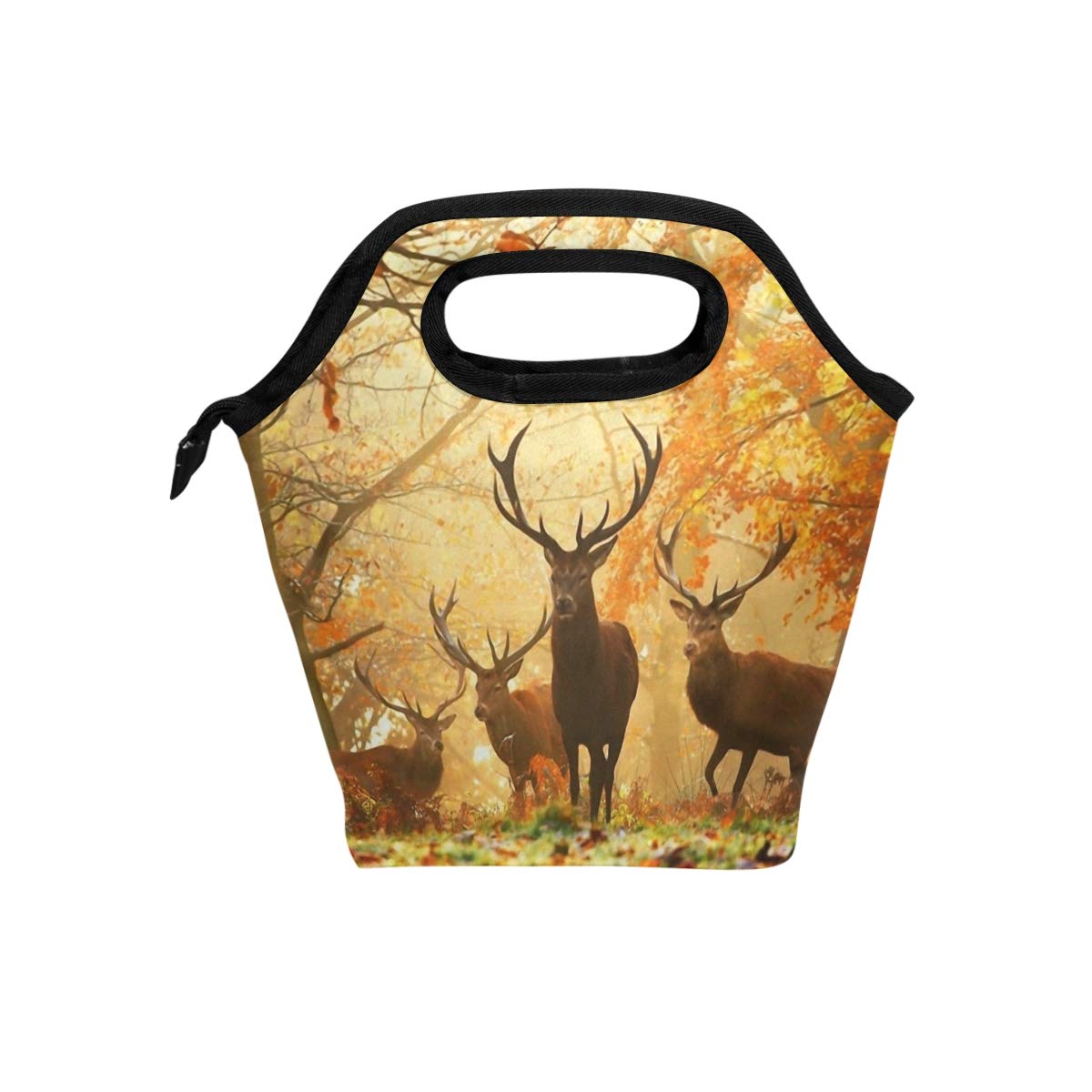 Insulated Deer Print Lunch Bag Cooler Tote for Adults & Teens - Leakproof Zipper Lunch Box for Men & Women | Perfect for Work, School, Picnics & Meal Prep