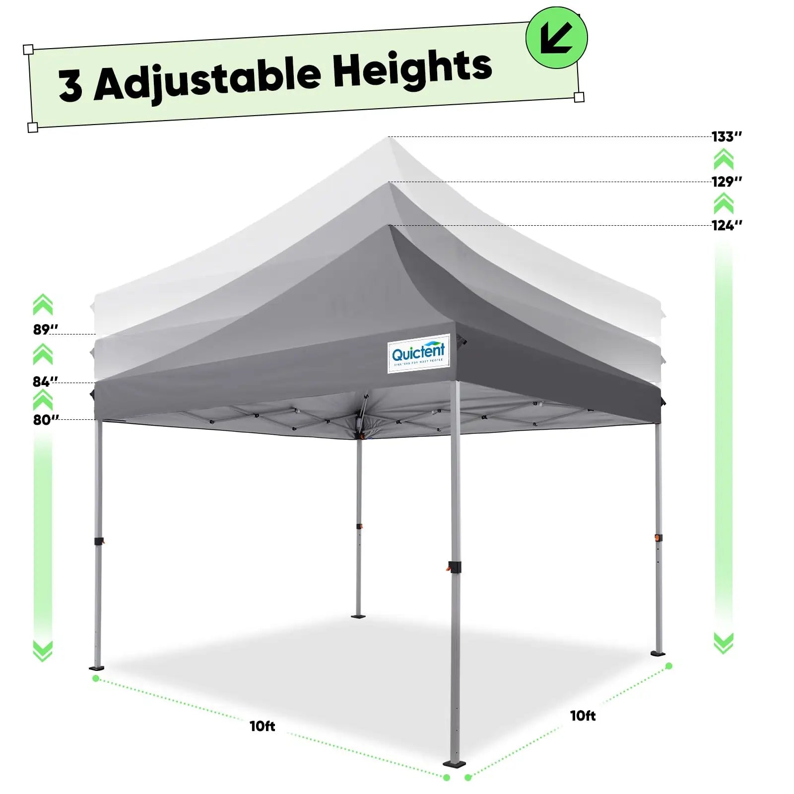 10'x10' Fire Retardant Commercial Pop Up Canopy Tent - Heavy Duty Outdoor Instant Shelter for Events, Markets & Backyard Parties