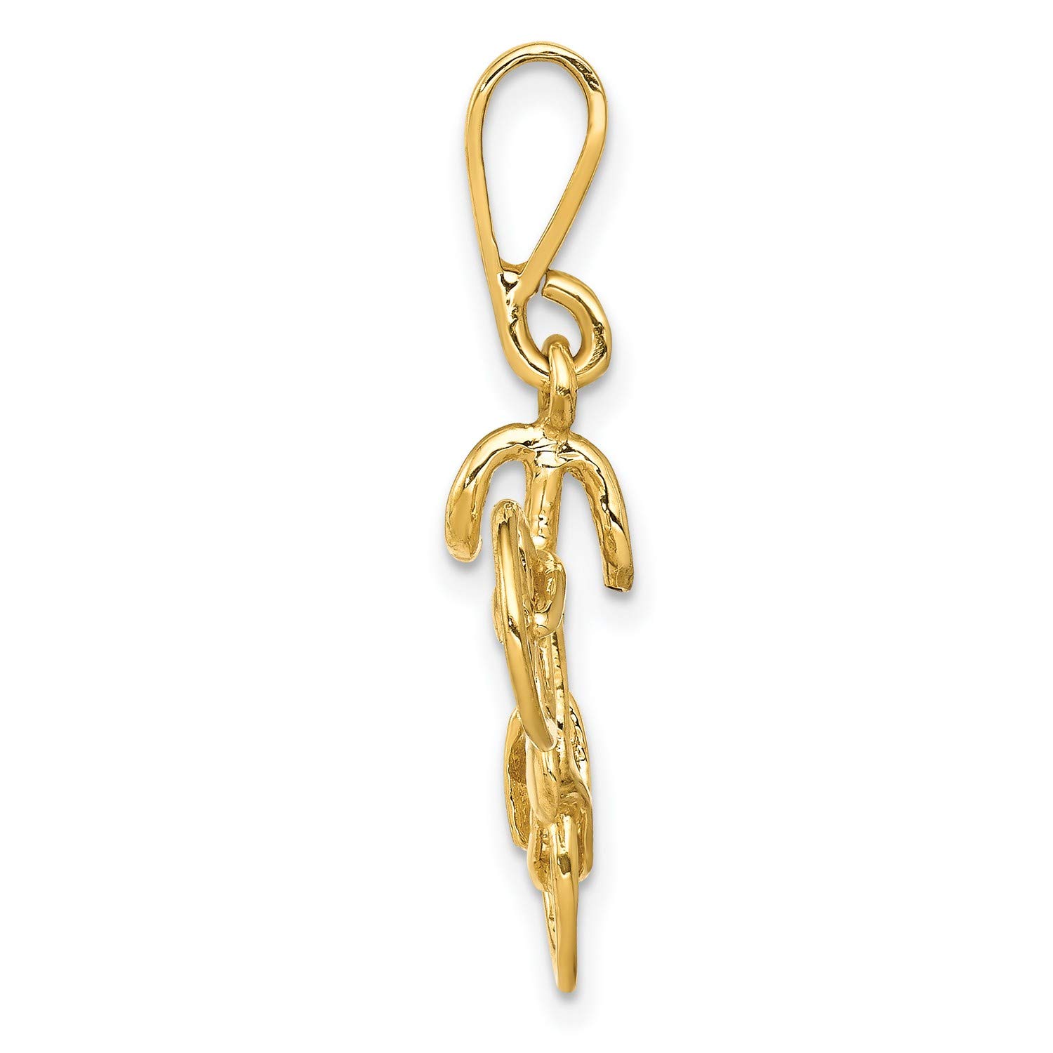 14K Yellow Gold 3D Solid Polished Bicycle Pendant Necklace - 26mm x 20mm - Perfect Gift for Cyclists & Jewelry Lovers - Ideal for Birthdays, Anniversaries & Sports Enthusiasts