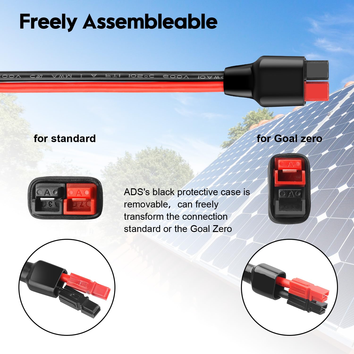 Anderson Y Splitter Cable - 1 to 3 Branch Parallel Solar Panel Connector Adapter for Portable Generators | Compatible with Goal Zero, Jackery & High Power Pole Port | Perfect for RV, Camping & Off-Grid Power Stations