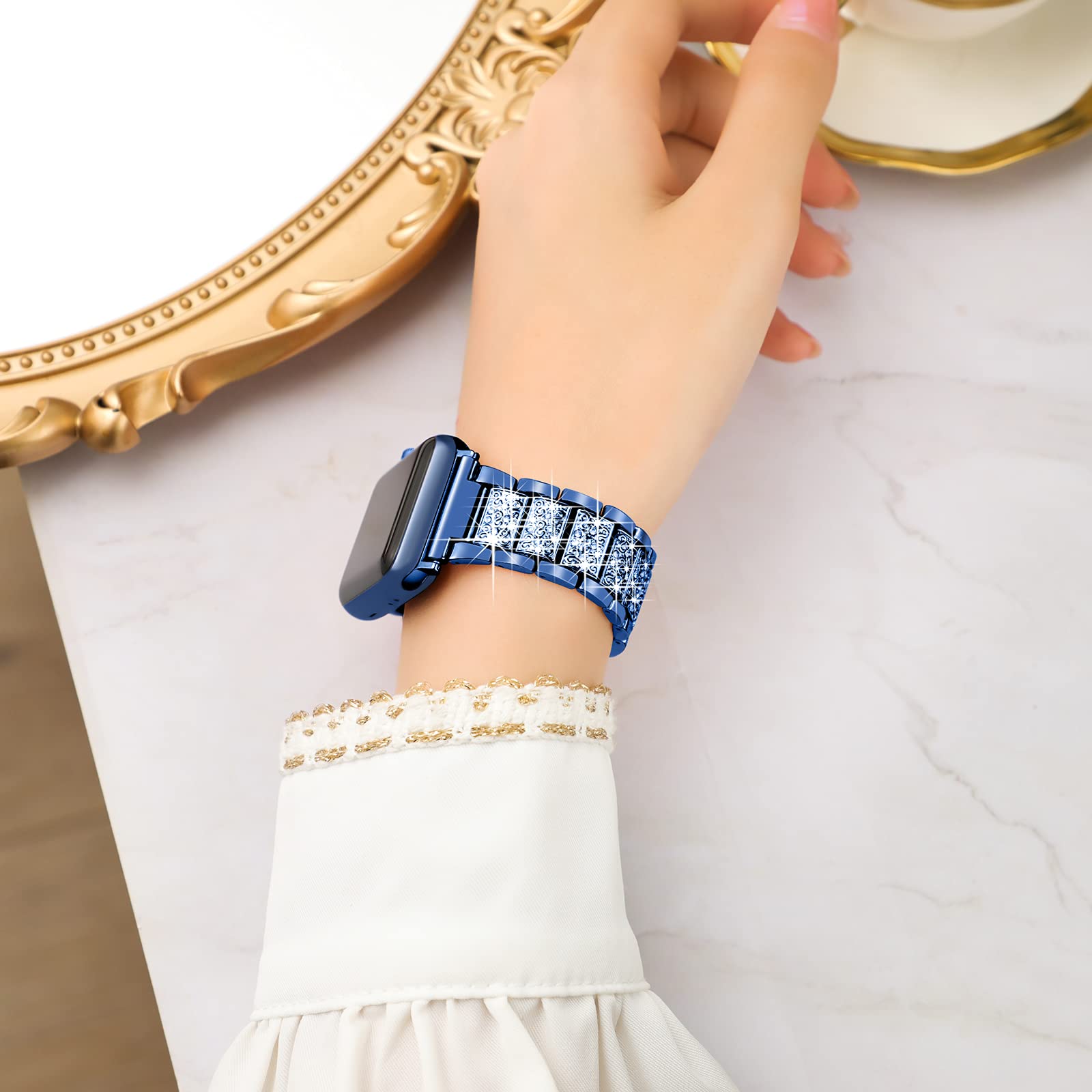 YGTIECS Compatible Apple Watch Bands for Women 38mm 40mm 41mm 42mm 44mm 45mm 46mm 49mm - Bling Diamond Bracelet Band for iWatch Ultra 2/1, Series 10/9/8/7/6/5/4/3/2/1 & SE | Elegant Dressy Strap for Work, Party & Everyday Wear