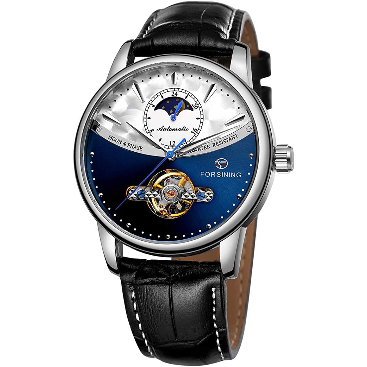 Luxury Automatic Mechanical Men's Watch with Sun Moon Phase & Tourbillon - Waterproof Wristwatch for Business, Formal & Casual Wear - MASTOP Top Brand