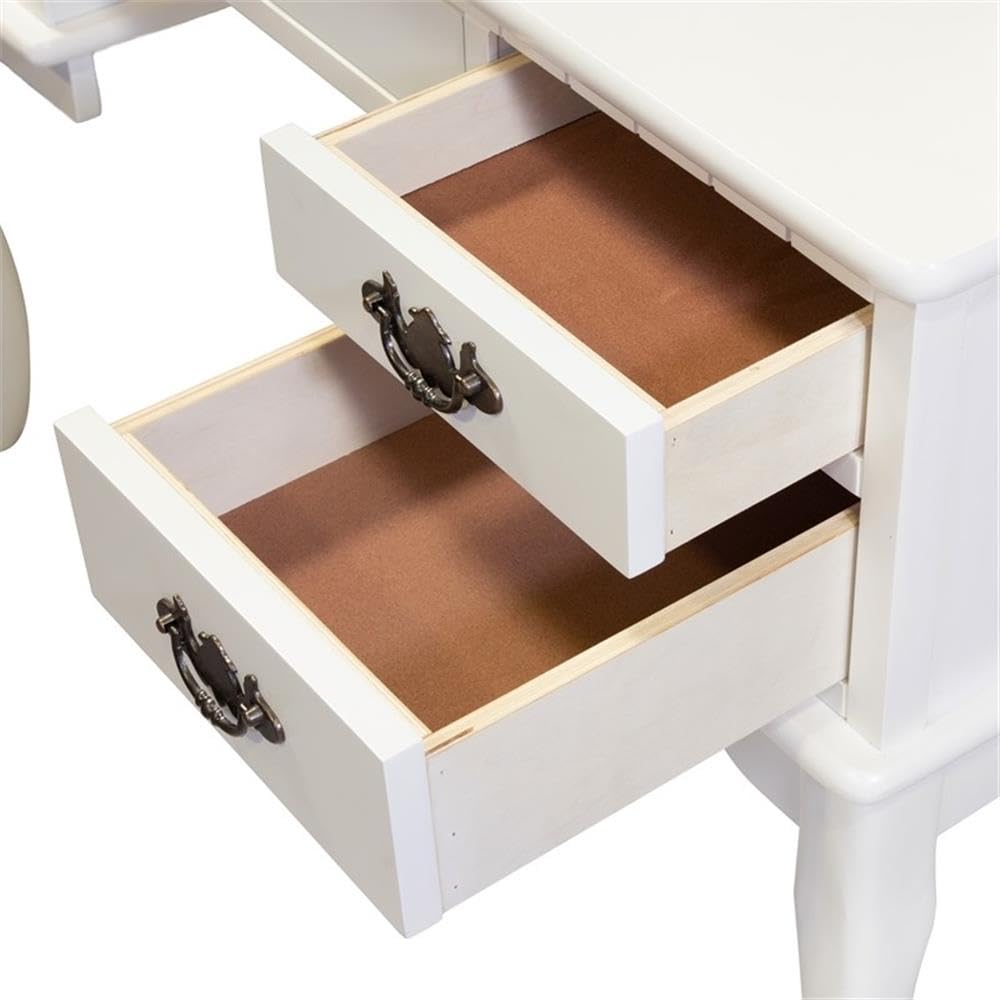 Furniture of America Matilda Stool Set - White Vanity Stool with Cushion, Perfect for Bedroom Dressing Table, Makeup Vanity or Bathroom Seating