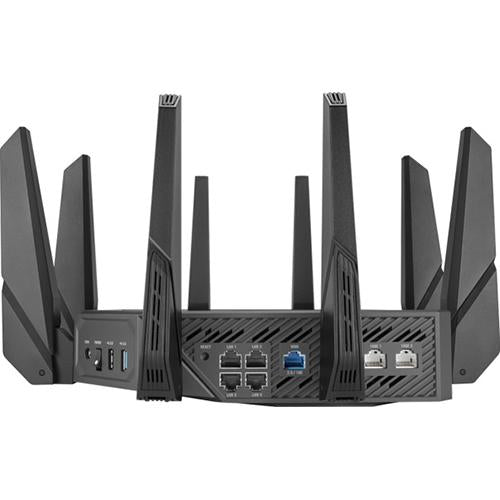 ASUS ROG Rapture GT-AXE16000 WiFi 6 Gaming Router - Quad-Band 16Gbps, 10G Ports, AiMesh Support - Perfect for 4K Streaming, Competitive Gaming & Smart Home Connectivity