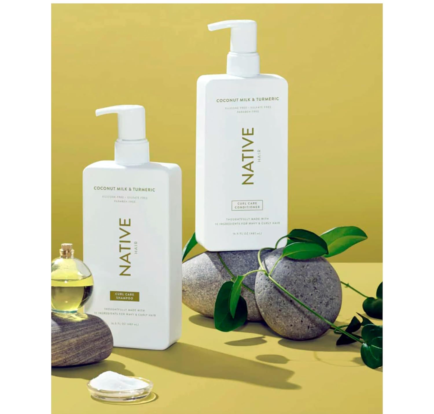 **Organic Coconut Milk & Turmeric Shampoo and Conditioner Set – Sulfate Free, Paraben Free, Dye Free, Natural Ingredients – 16.5 oz (Pack of 2) – Hydrating & Soothing for Dry, Damaged Hair – Perfect for Daily Hair Care & Scalp Health**