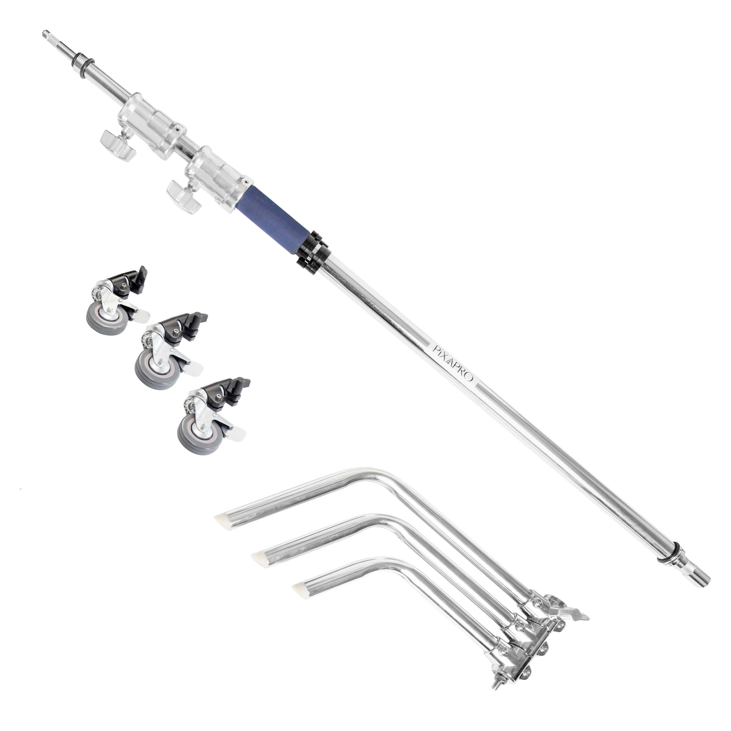 3M Turtle Base Detachable C Stand with Caster Wheels - Heavy Duty Photography & Video Studio Equipment for Lighting, Backdrops & Film Production