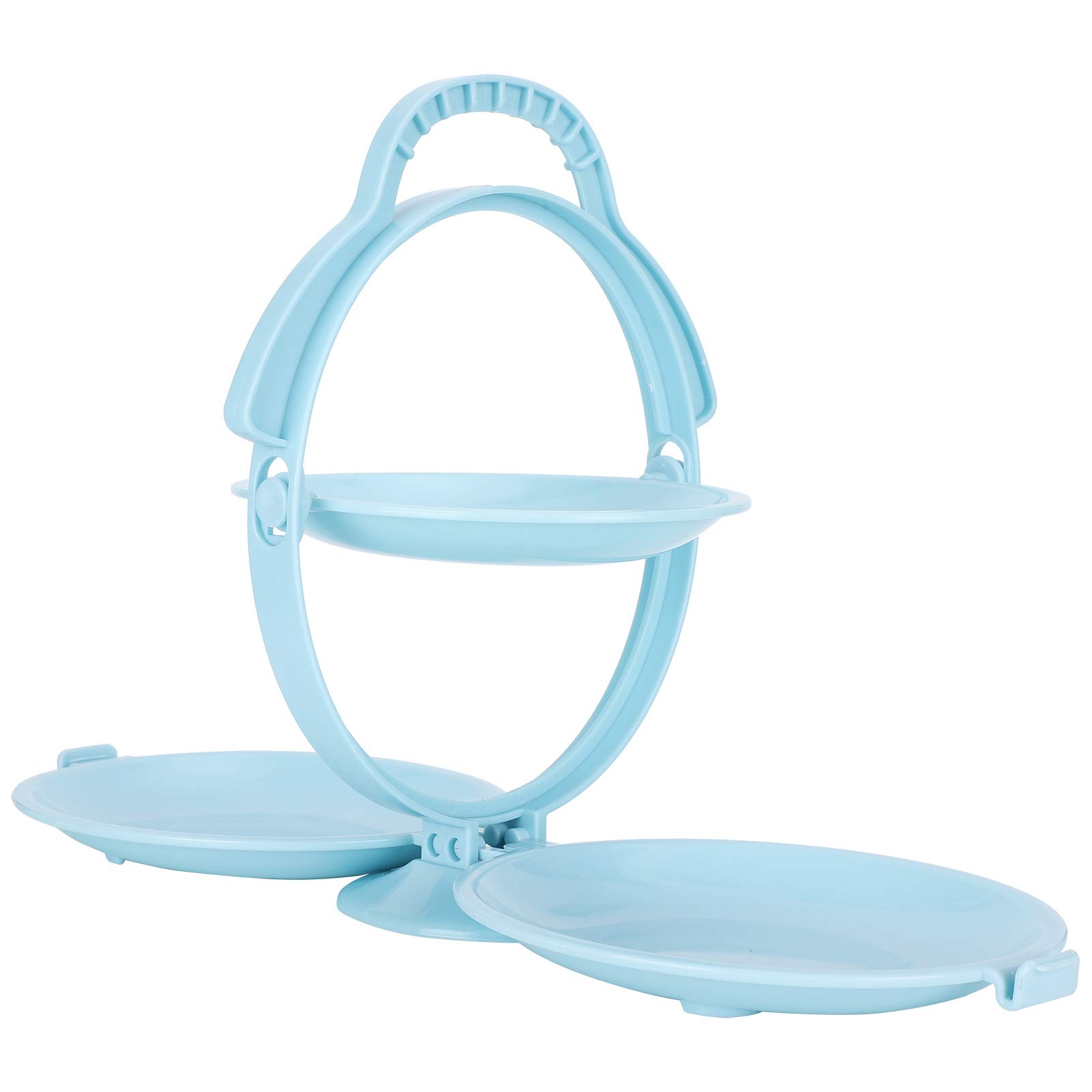 Portable Multilayer Folding Fruit Tray - Modern Living Room Tableware, Cupcake Stand & Dessert Display Tower for Birthday Parties, Baby Showers, Family Gatherings (Blue) - Perfect for Kids Snacks, Candy Display, and Fruit Storage
