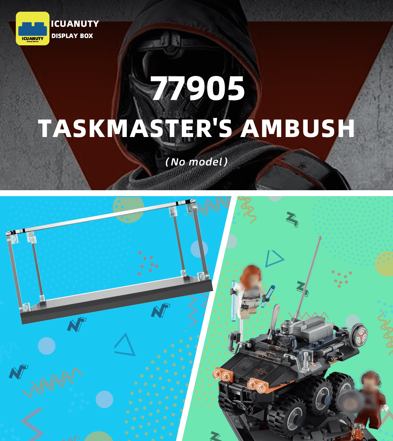 LEGO Marvel Black Widow Taskmaster's Ambush 77905 Display Case - Protective Showcase for Collectible LEGO Sets - Perfect for Home Decoration & Gift Giving