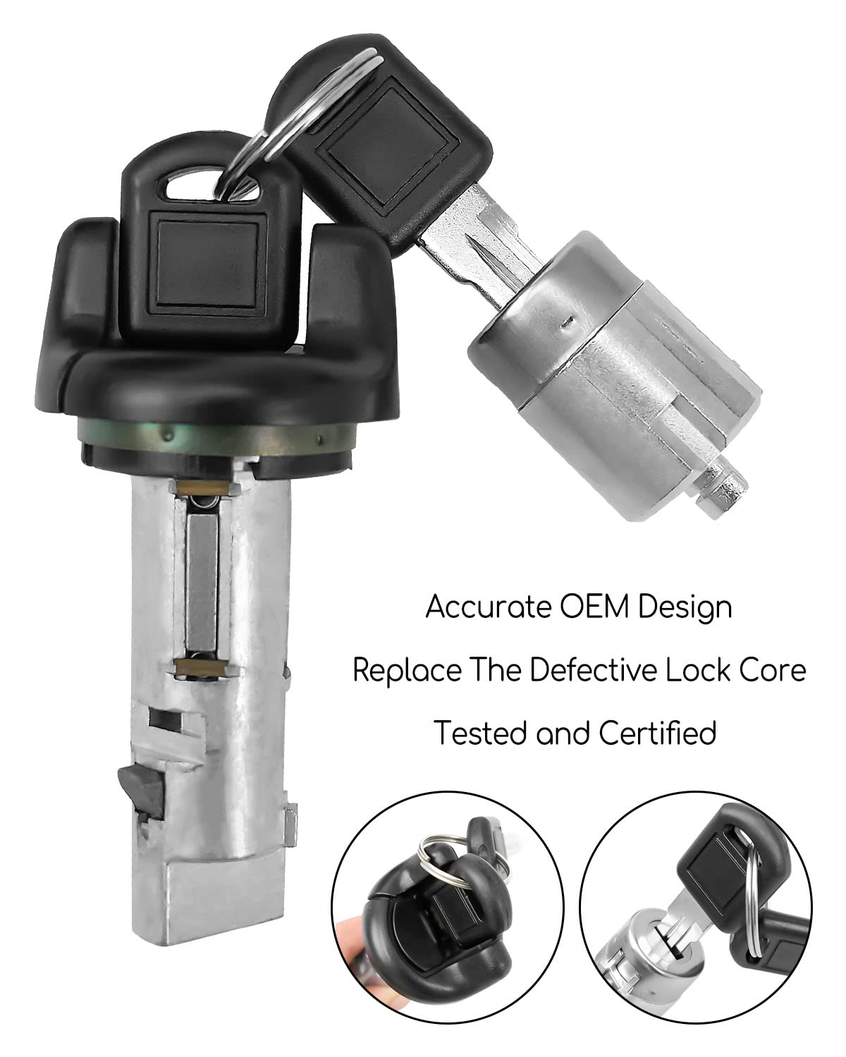 Ignition Switch Lock Cylinder & Door Lock Cylinder with Keys for Chevy GMC C/K Pickup Suburban Tahoe Yukon 1995-1997 - Replacement for 702671 702674 - Car Lock Cylinder Kit for Enhanced Vehicle Security & Easy Installation