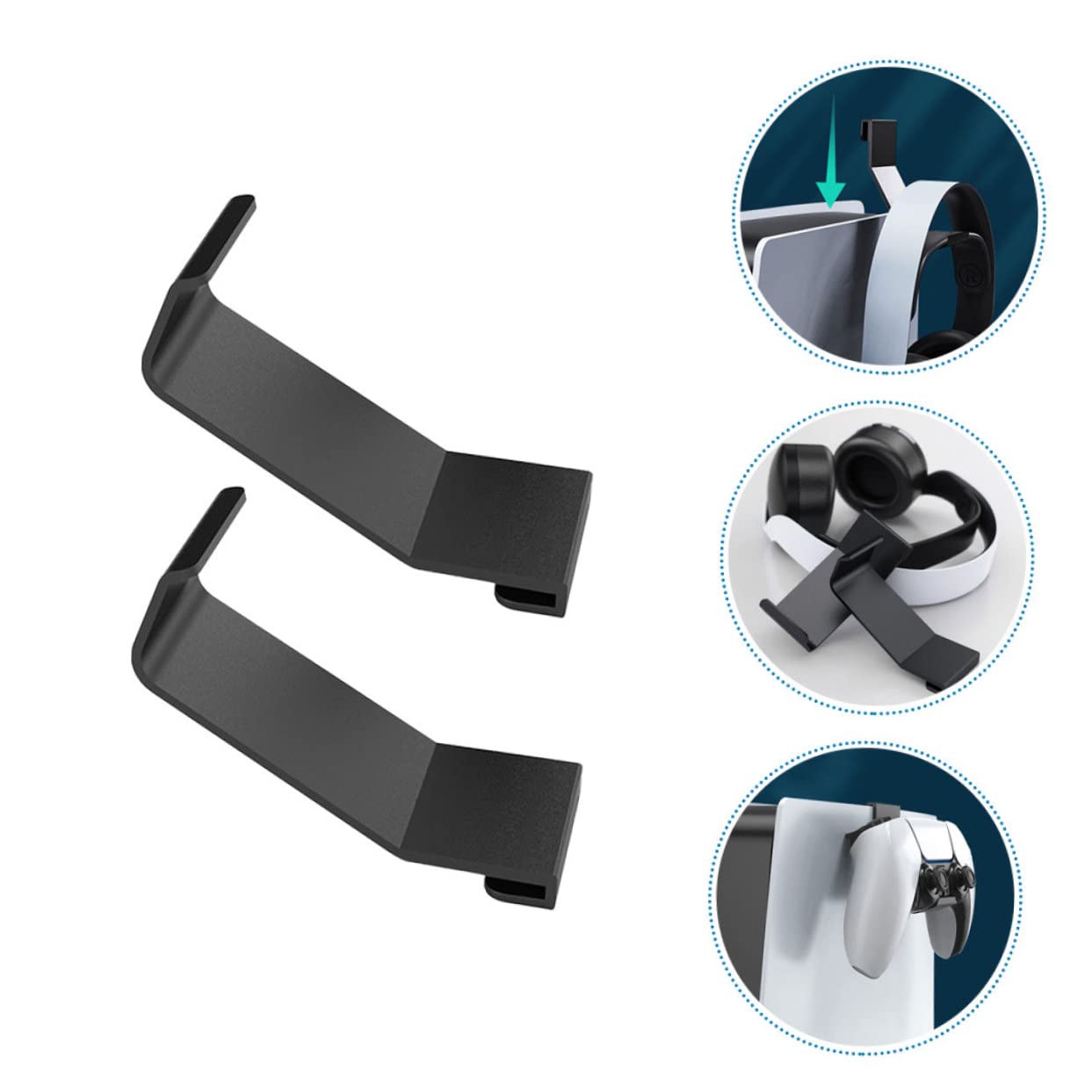 Mikikit 10-Pack Gaming Headphone Stand Holder - Adjustable Headset Hanger Hook for Desk, Table, PC Setup - Perfect for Gaming Stations, Home Office & Streamer Setups