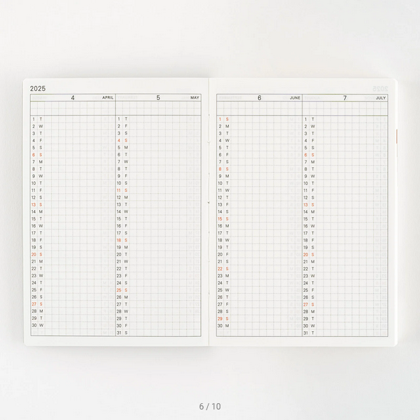 Hobonichi Techo 2025 English Planner - A6 Daily Planner with January Start (Monday) | Perfect for Journaling, Bullet Journal & Productivity Planning