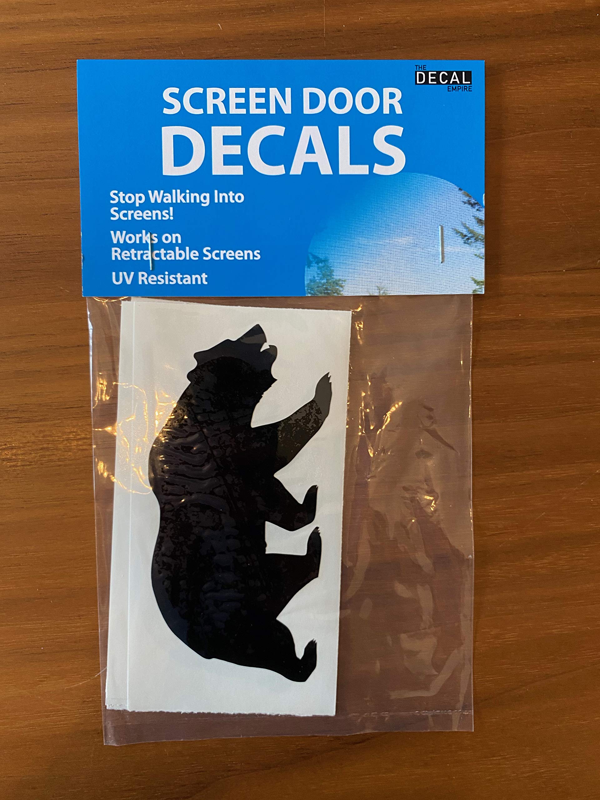 Retractable Screen Door Decors - 5-Pack Safety Decals for Windows & Doors - Child & Pet Protection - Bird Alert Stickers - Bear Design (Black) - Perfect for Homes, Schools & Daycares
