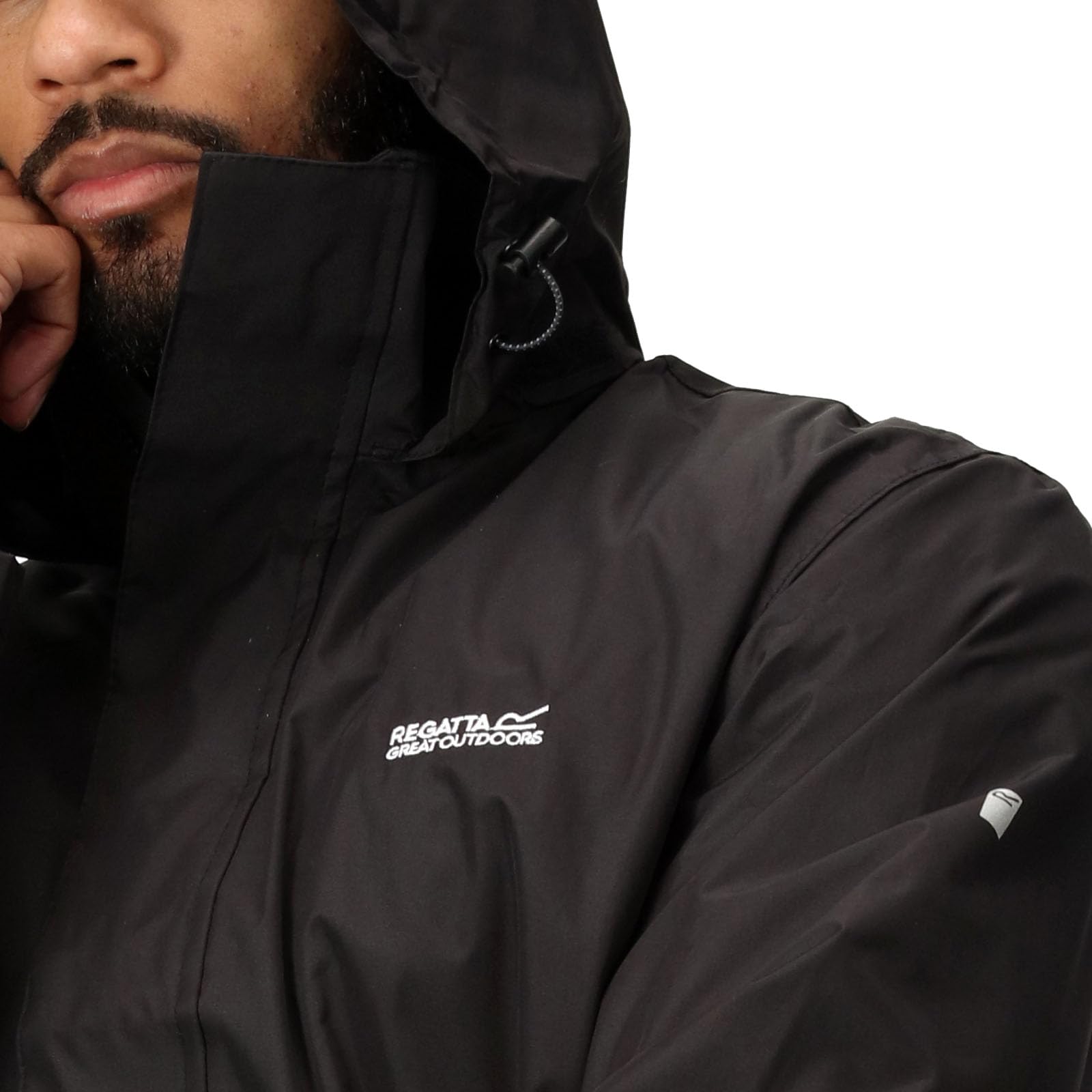 Men's Black Matt Jacket - Lightweight, Water-Resistant Outdoor Coat for Hiking, Camping & Casual Wear