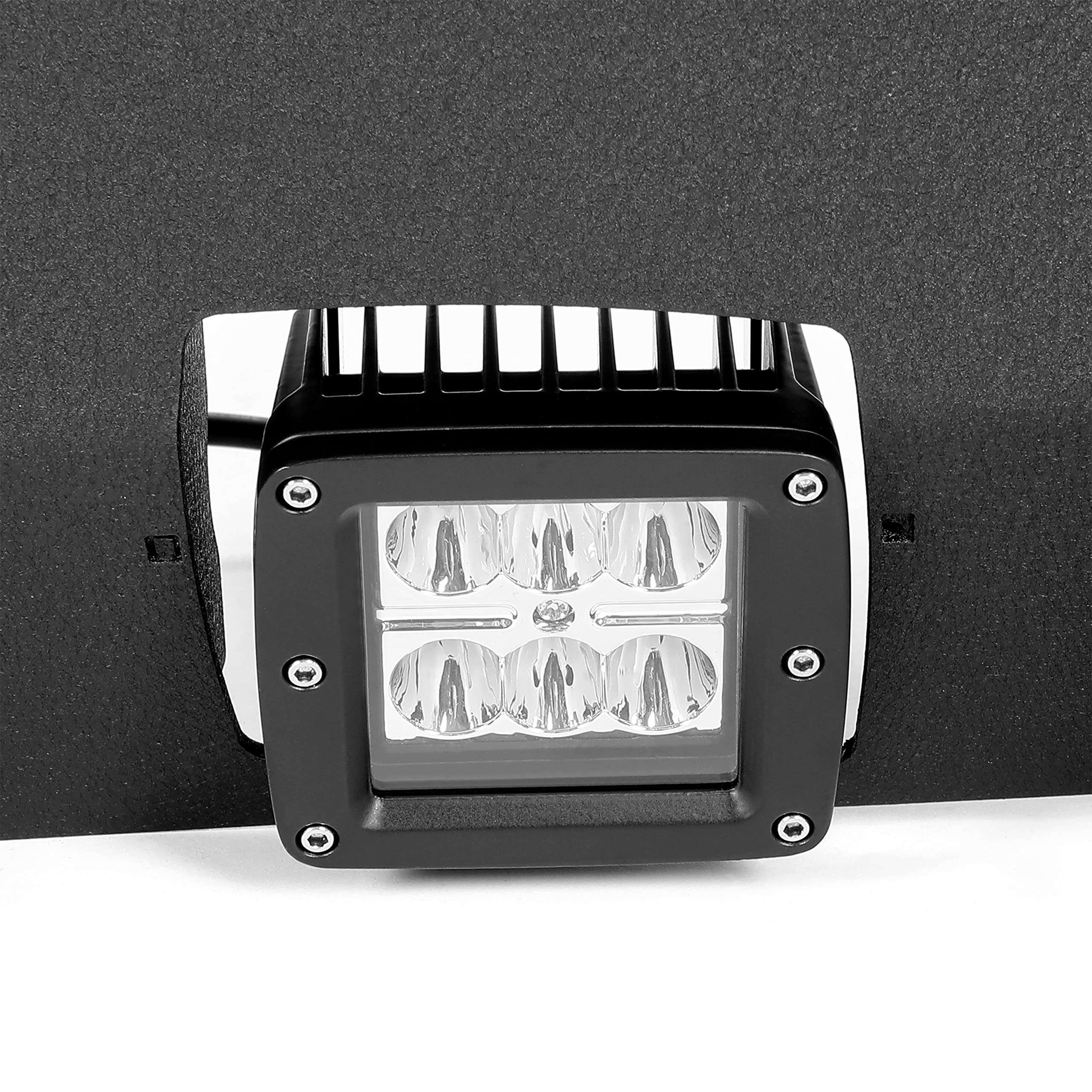 KUAFU Heavy Duty Rear Bumper with D-Rings & LED Lights for 2019-2023 Ford Ranger | Textured Black Steel Truck Bumper | Off-Road Protection & Towing Accessory