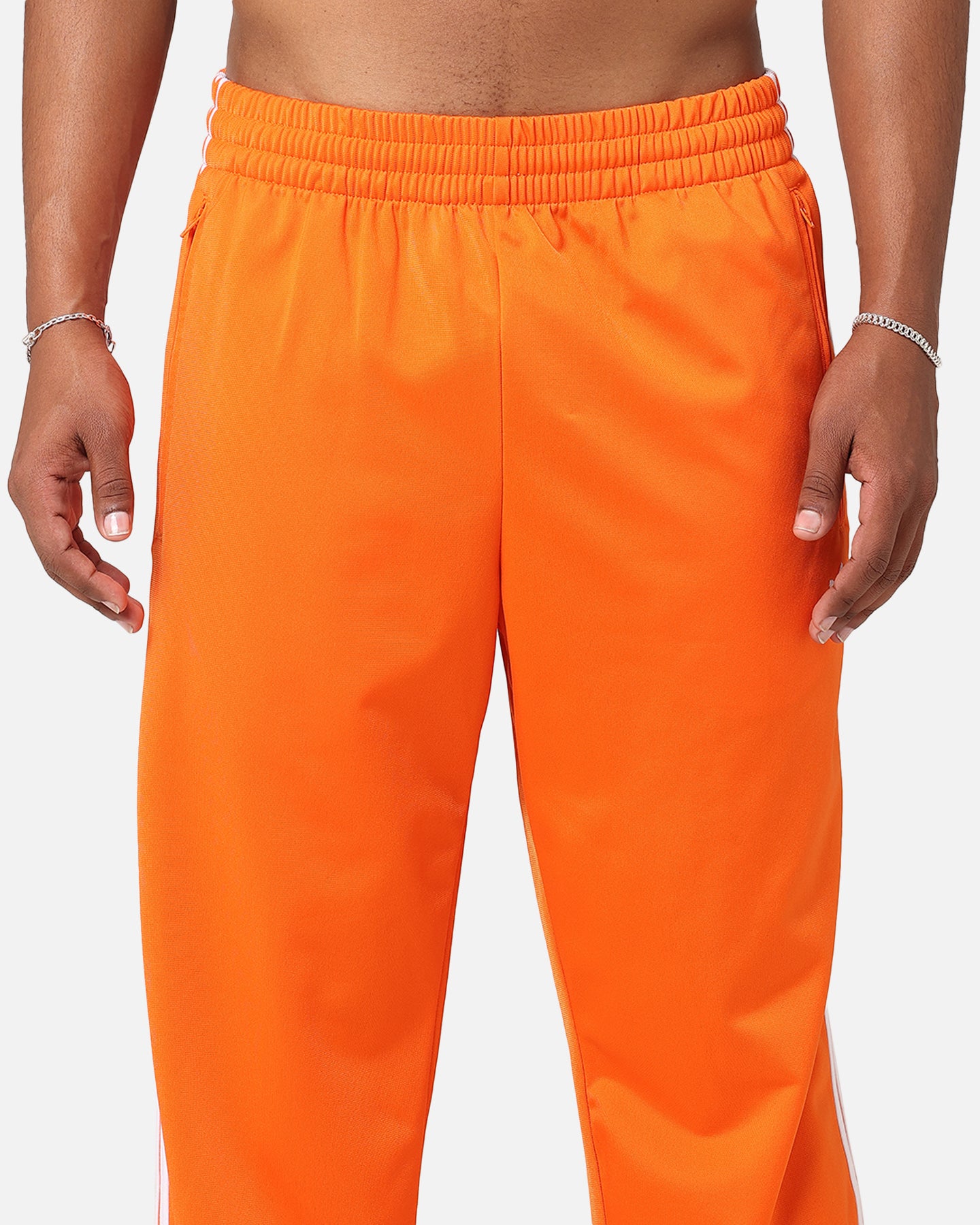 Adidas Firebird Track Pants for Men - Orange Retro Running Joggers for Casual Wear & Gym Workouts