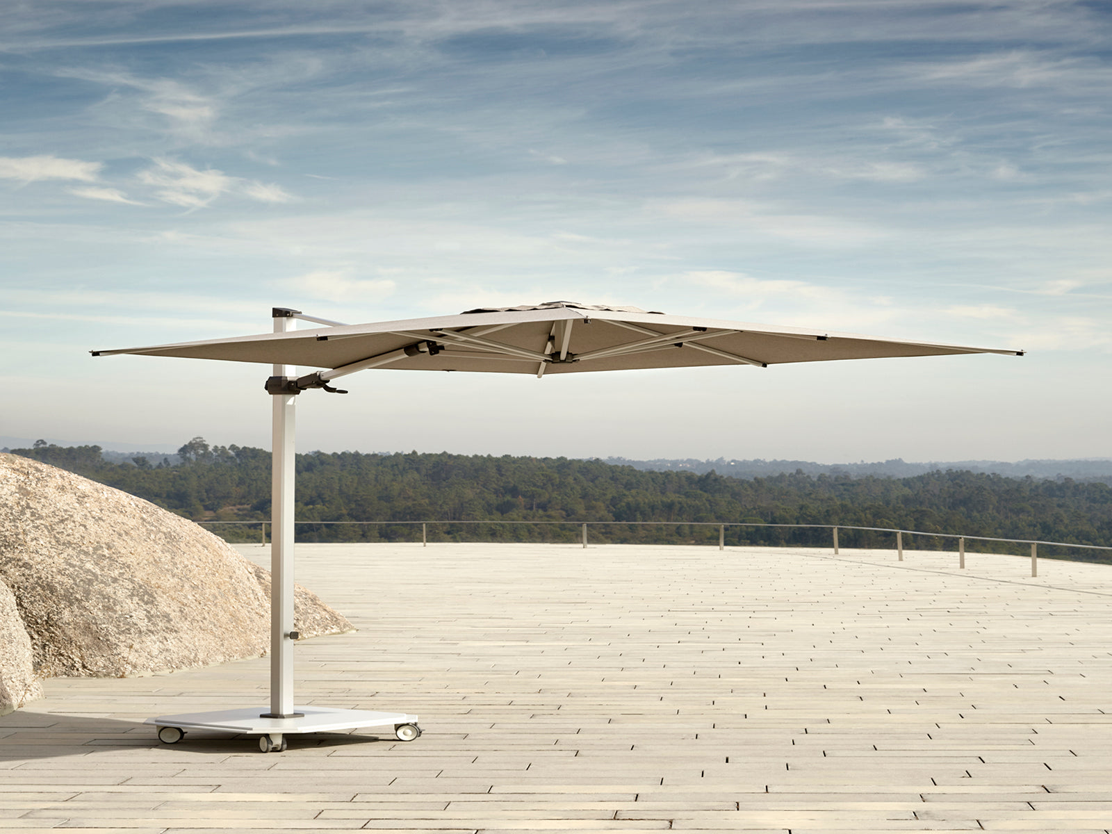 LUX 301 3m Large Outdoor Patio Umbrella with Heavy Duty Base - Perfect for Poolside, Garden, Backyard, and Beach Use