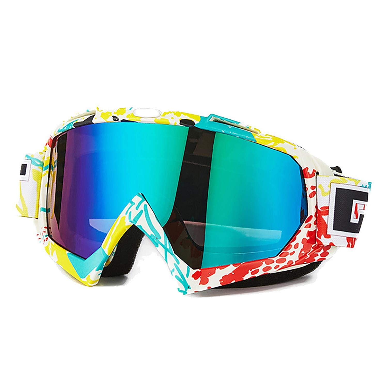 Motocross ATV Goggles - UV Protection Anti-Scratch Dustproof Safety Glasses for Dirt Bike, Off-Road Motorcycle & Cycling - Red/Yellow/White-Tinted KG29 (Medium) - Perfect for Racing, Skiing & Extreme Sports