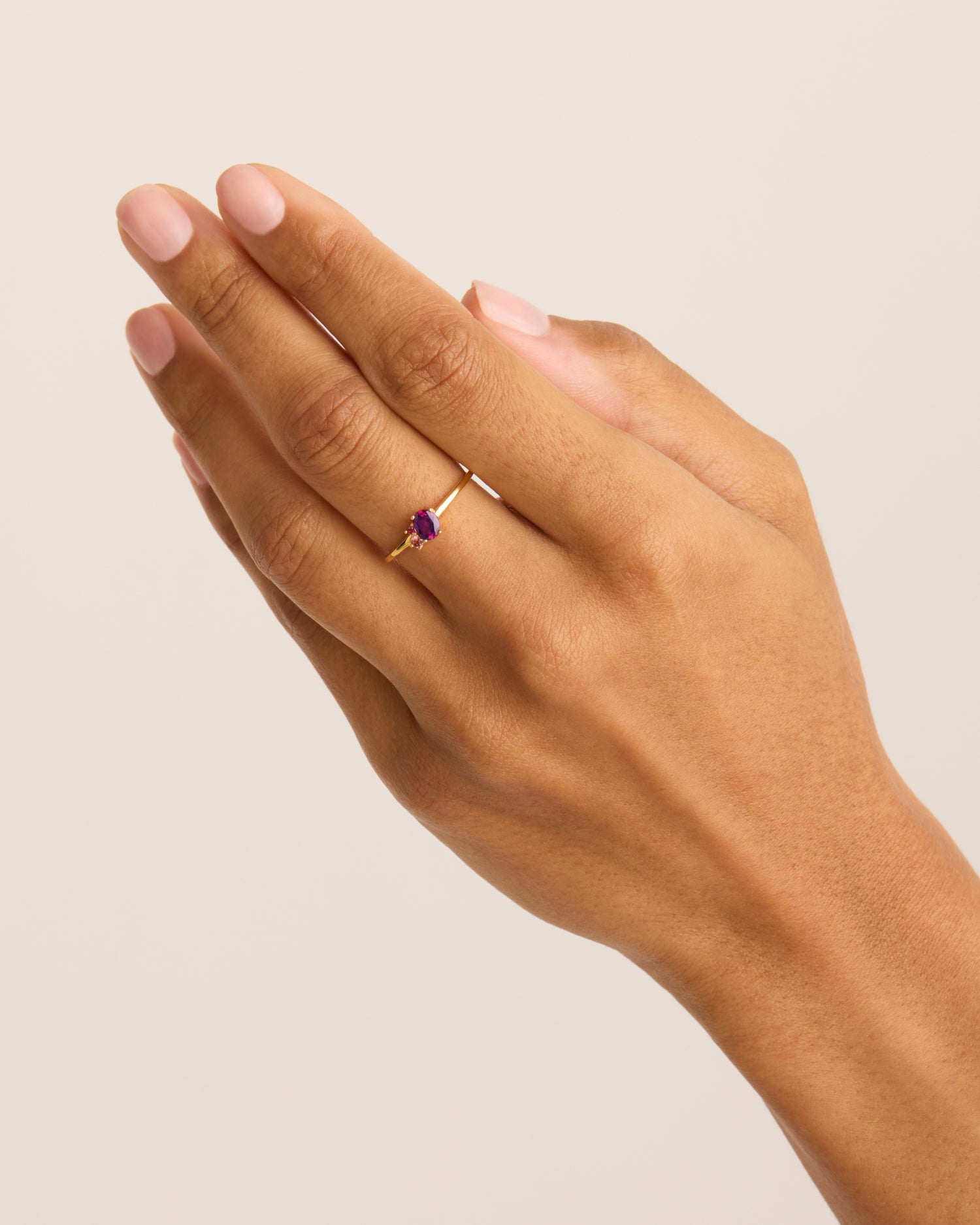 18K Gold Vermeil Kindred Birthstone Ring for July - Elegant Personalized Jewelry Gift for Her, Perfect for Birthdays, Anniversaries & Special Occasions