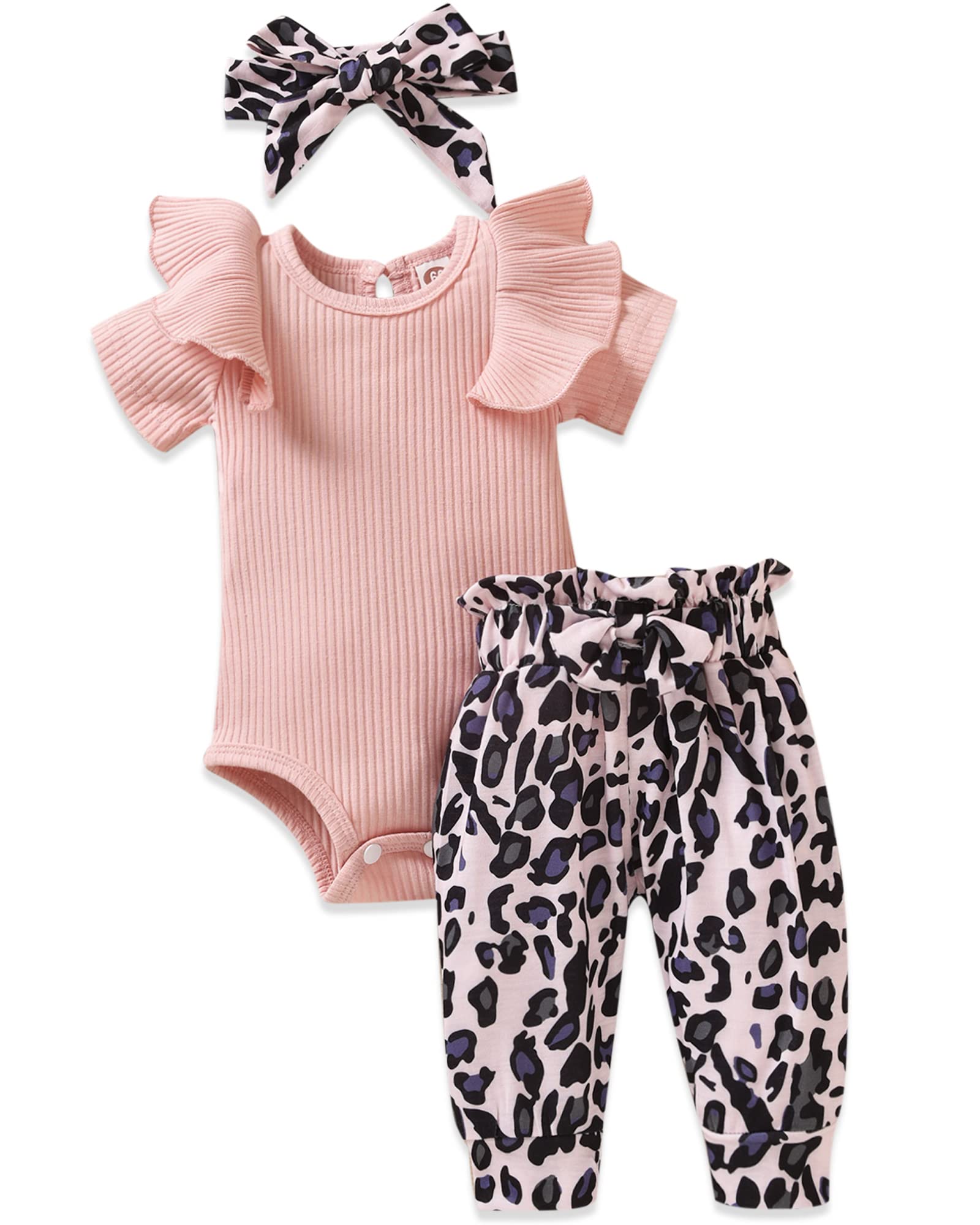 Preemie Newborn Baby Girls Clothes Set - Soft Cotton Romper Bodysuit with Pants & Headband | Cute Summer Outfits for Infants & Little Kids | Perfect for Photoshoots, Playdates & Special Occasions