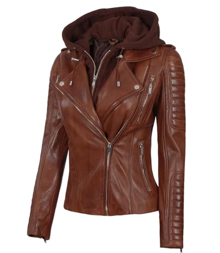 Bagheria - Cognac Hooded Leather Jacket