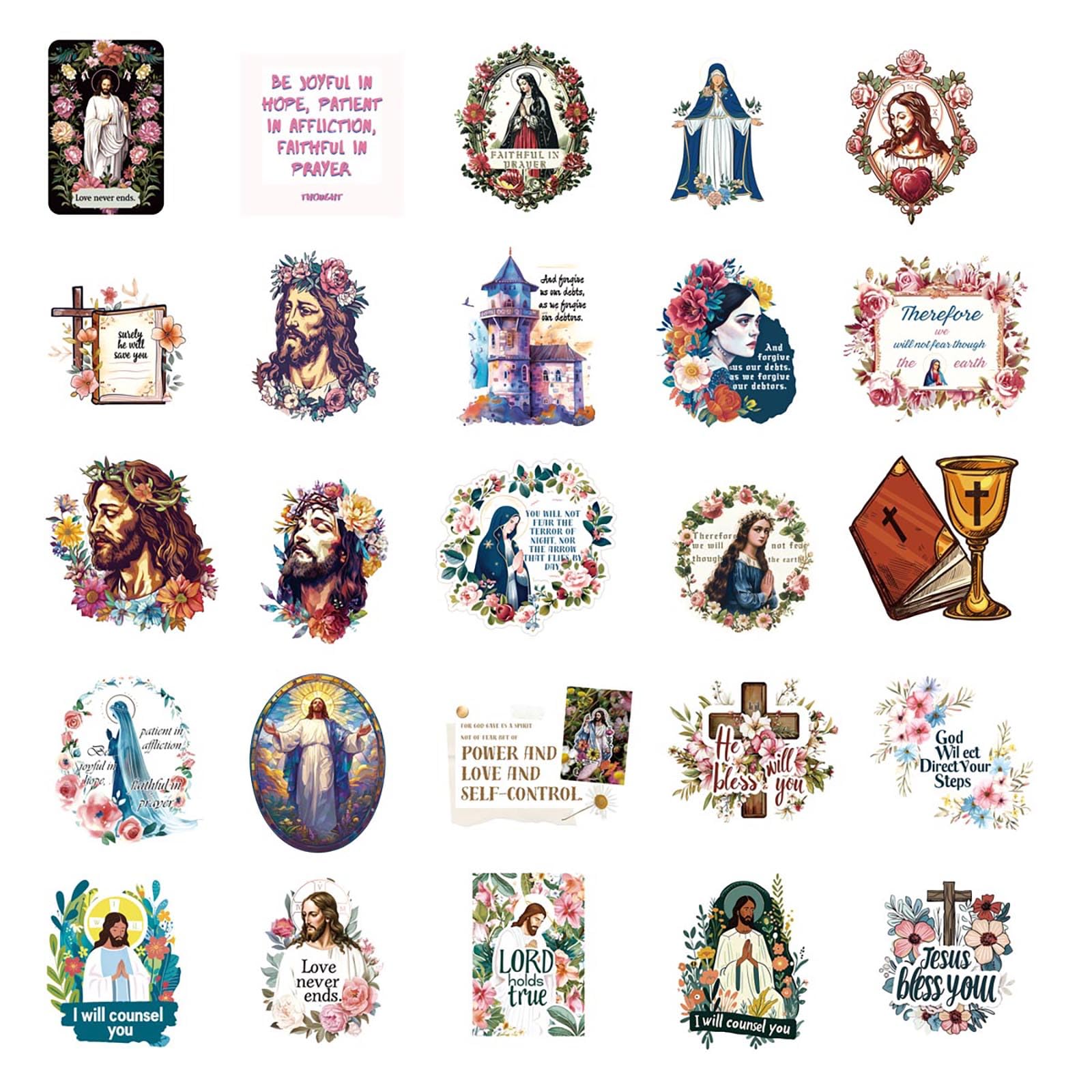 50 Pcs Inspirational Christian Stickers - Bible Verse, Boho Faith Designs for Journaling, Water Bottles & Religious Gifts | Perfect for Scrapbooking, Bible Study & Spiritual Encouragement