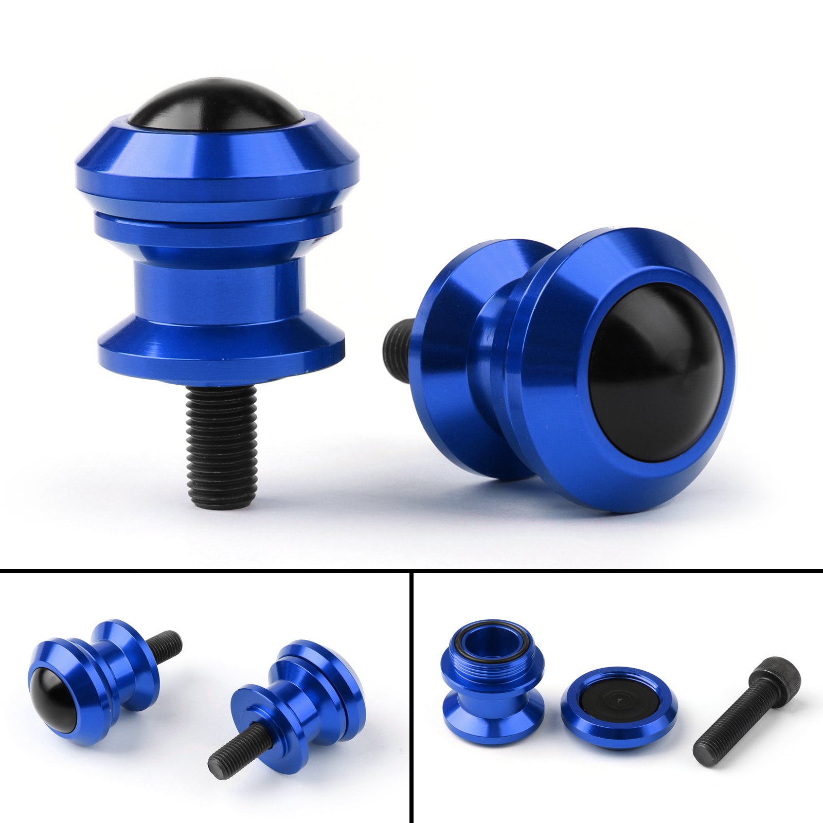 10mm Billet Aluminum Swingarm Spools Sliders for Kawasaki Ninja 250R 300 400 650 1000 ZX6R ZX10R - 7 Color Options - Motorcycle Protection for Parking & Maintenance