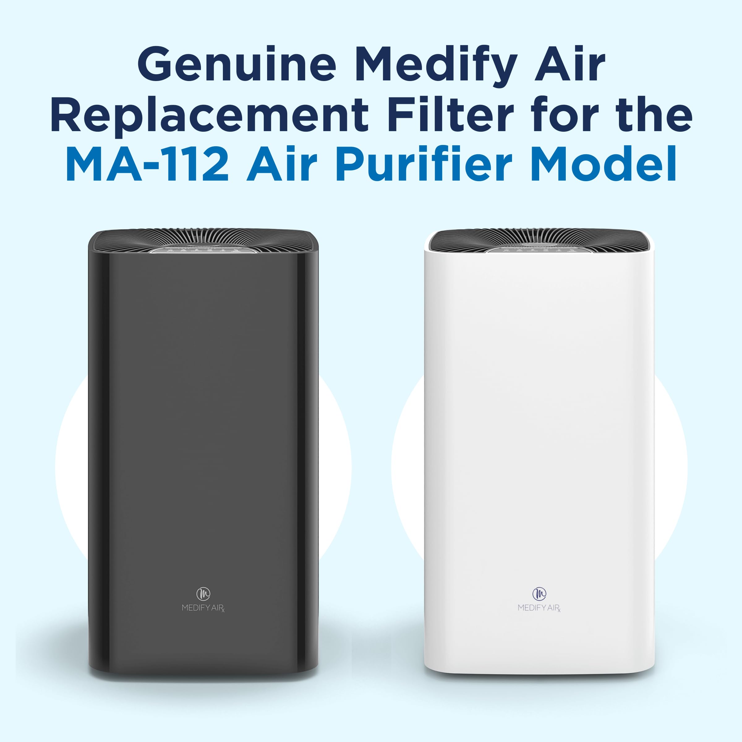 Medify Air MA-112 Genuine Replacement Filter - 3-in-1 H13 HEPA with Pre-Filter & Activated Carbon | Captures Allergens, Wildfire Smoke, Dust, Pollen, Pet Dander & Odors | Removes Particles Down to 0.1 Microns | Perfect for Home, Office & Allergy Relief (1-Pack)